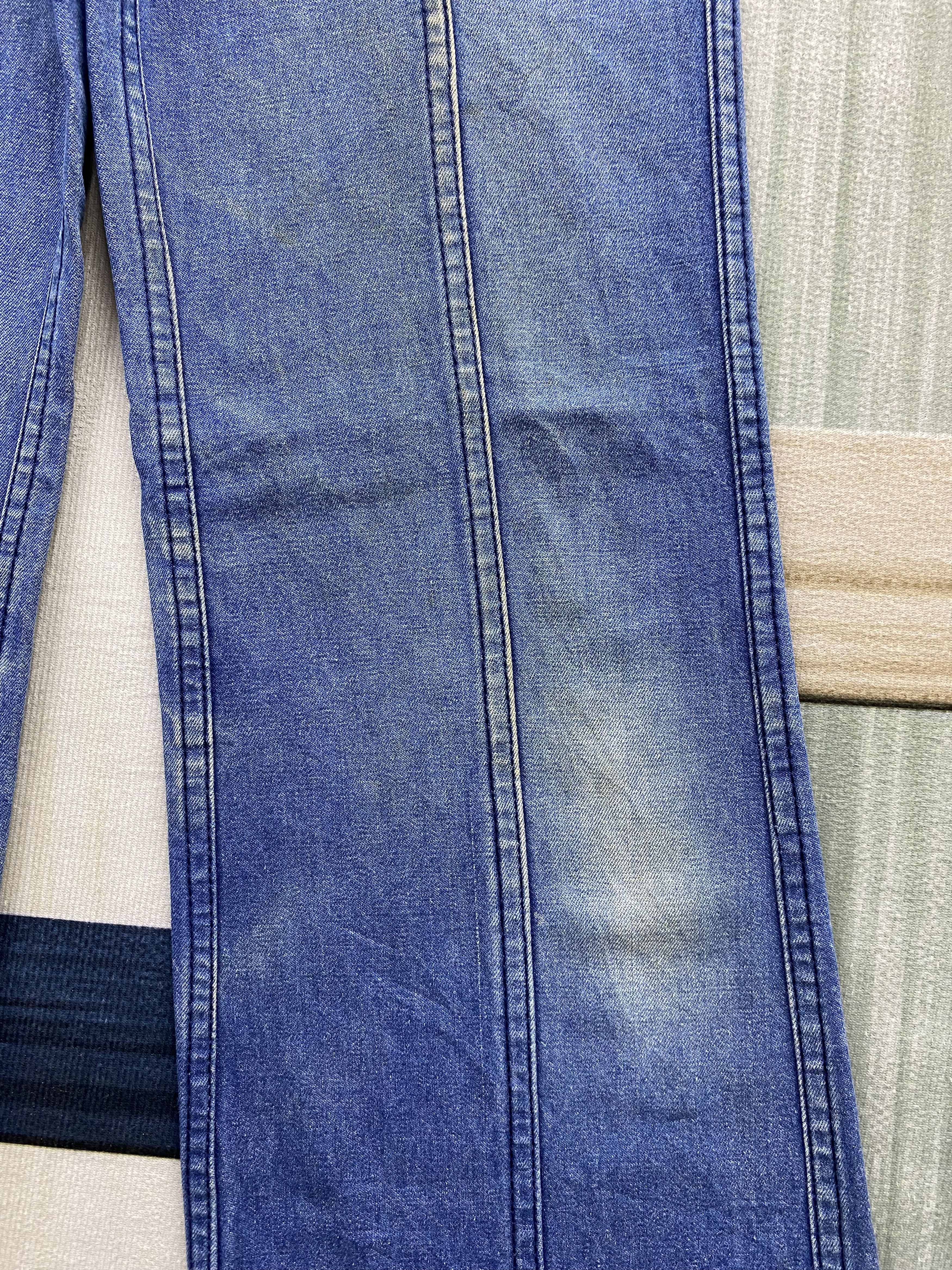 Japanese Brand Vintage 80's Love Inn Fade Blue Flare Bell Bottom Denim Jean Size 24" / US 00 / IT 34 - 12 Thumbnail