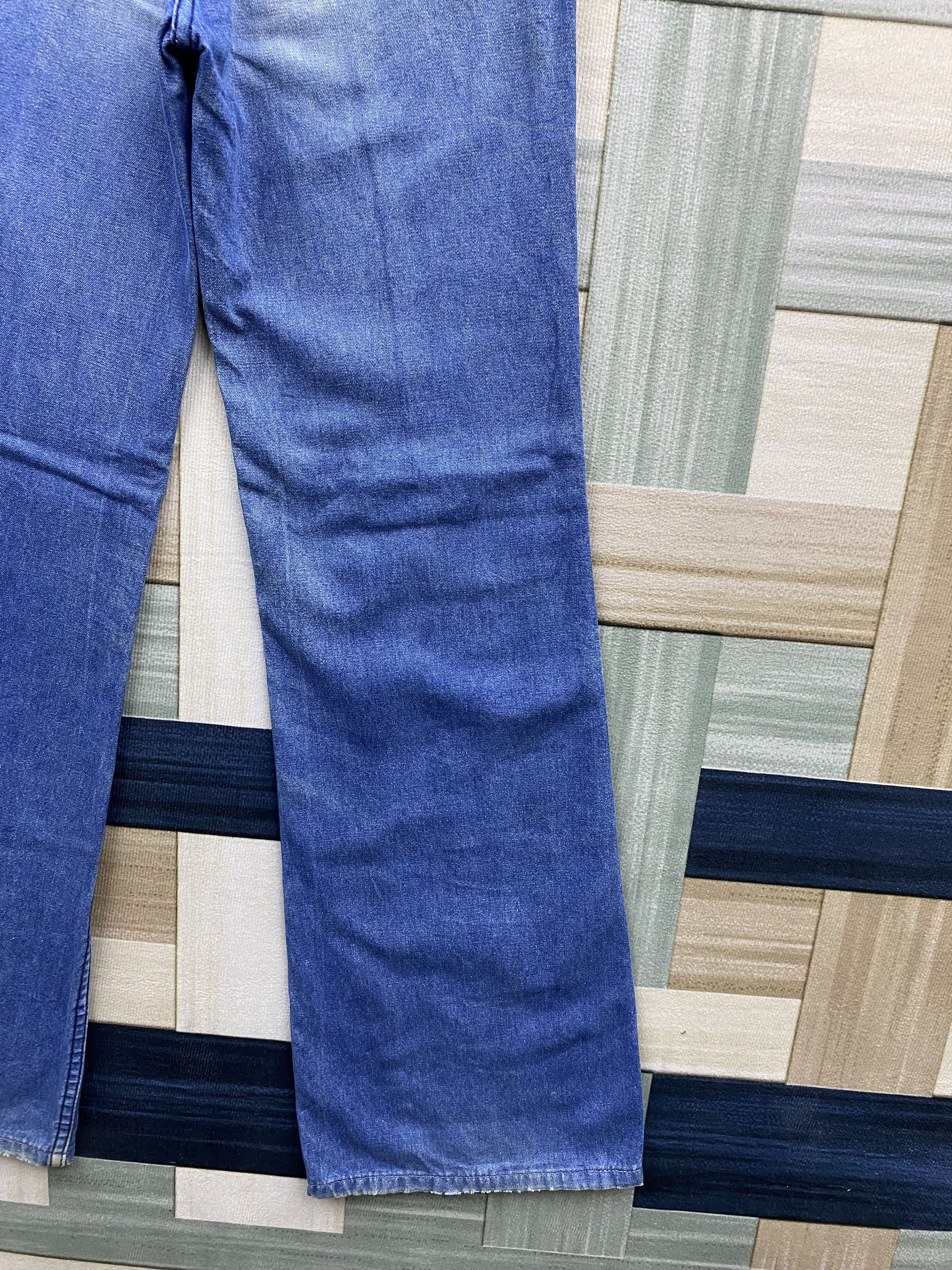 Japanese Brand Vintage 80's Love Inn Fade Blue Flare Bell Bottom Denim Jean Size 24" / US 00 / IT 34 - 8 Thumbnail
