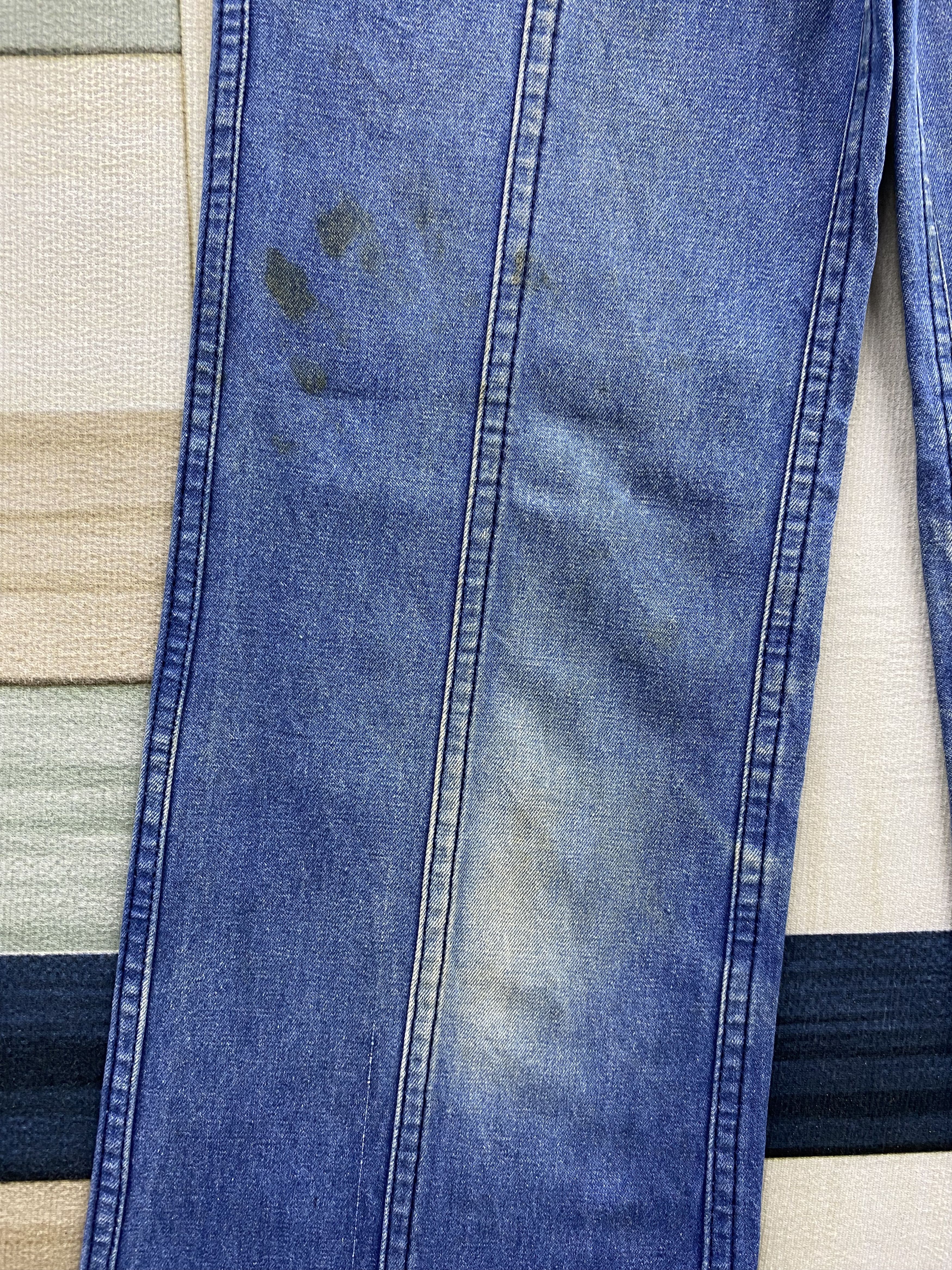 Japanese Brand Vintage 80's Love Inn Fade Blue Flare Bell Bottom Denim Jean Size 24" / US 00 / IT 34 - 11 Thumbnail