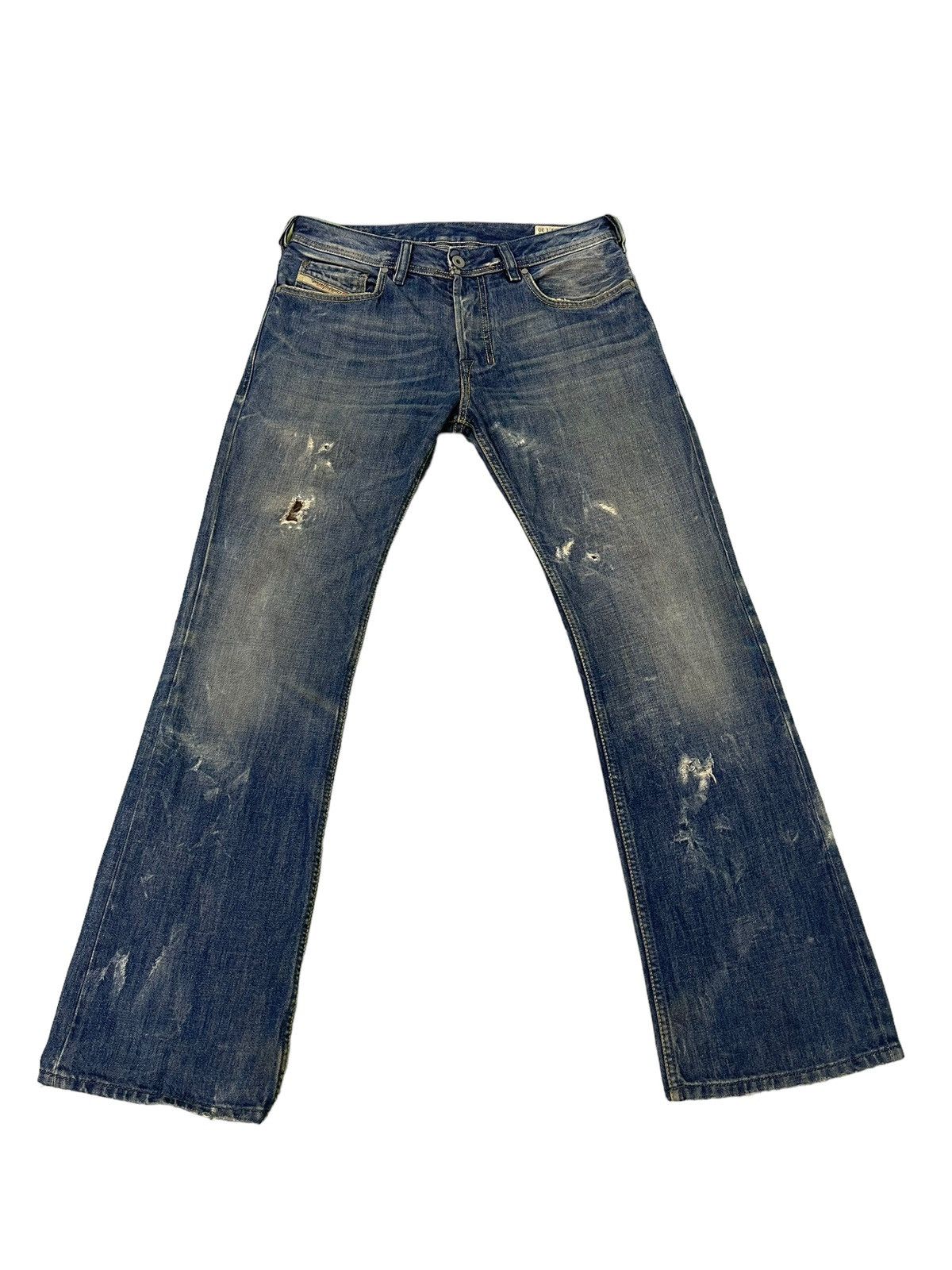 Flare Jeans Y2K Diesel Italy Distress Denim Boot Cut 5🟦5 Y2K 00s