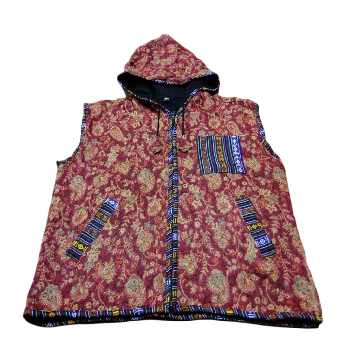 Japanese Brand Vintage Ethnic Labels Sleeveless Hoodie Jacket Size US S / EU 44-46 / 1 - 2 Thumbnail
