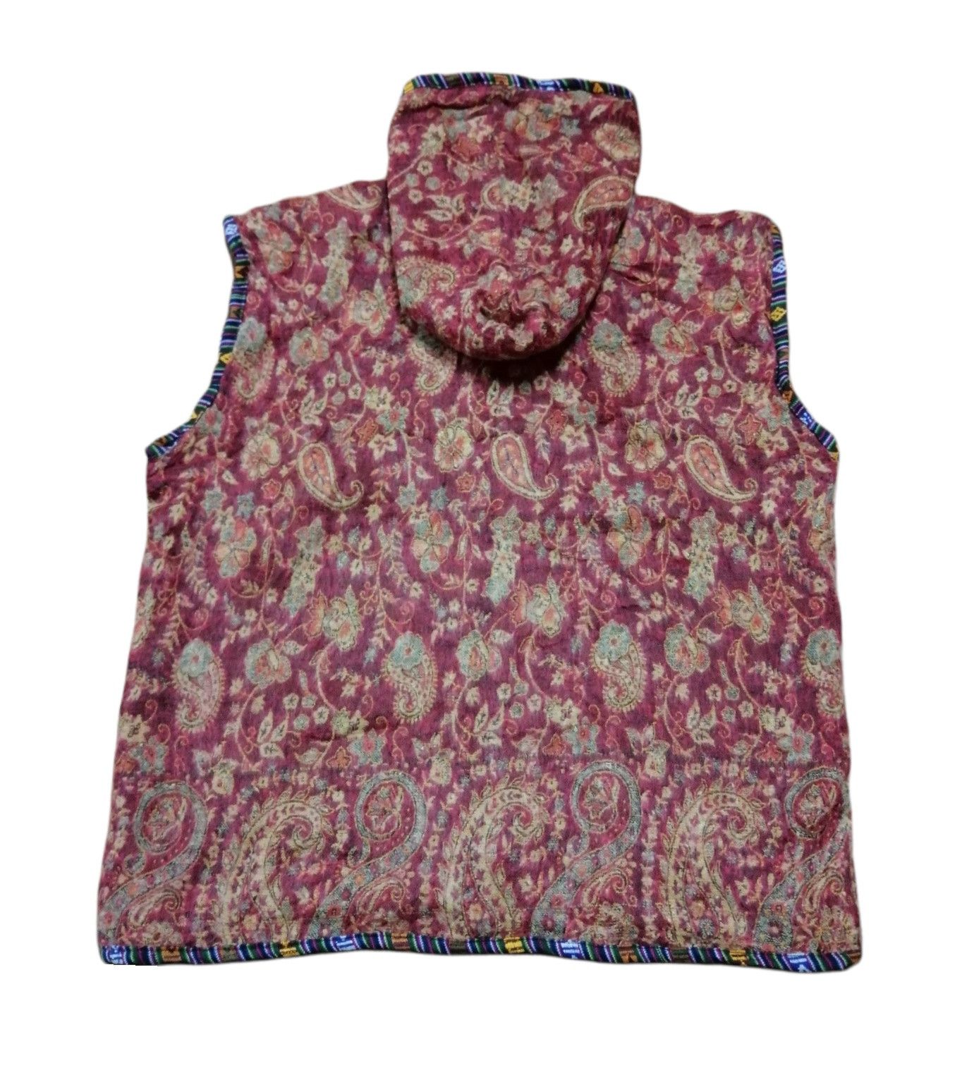 Japanese Brand Vintage Ethnic Labels Sleeveless Hoodie Jacket Size US S / EU 44-46 / 1 - 5 Thumbnail