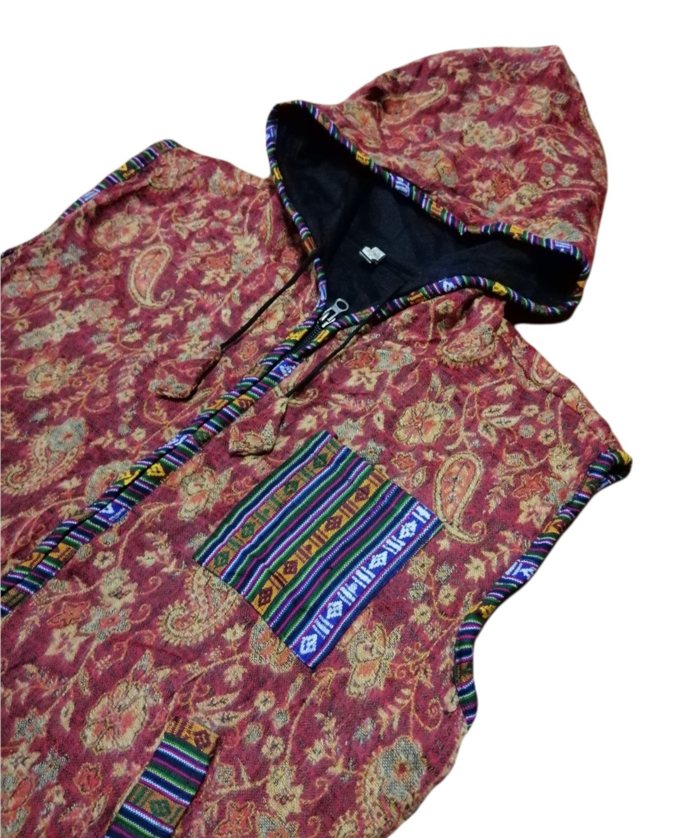 Japanese Brand Vintage Ethnic Labels Sleeveless Hoodie Jacket Size US S / EU 44-46 / 1 - 4 Thumbnail