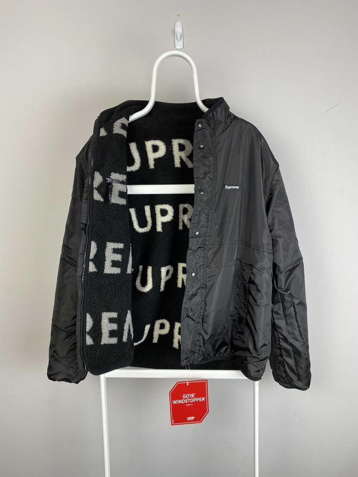 Goretex × Supreme 2018 Supreme Goretex Reversible Fleece Repeat Jacket Black Size US L / EU 52-54 / 3 - 12 Thumbnail
