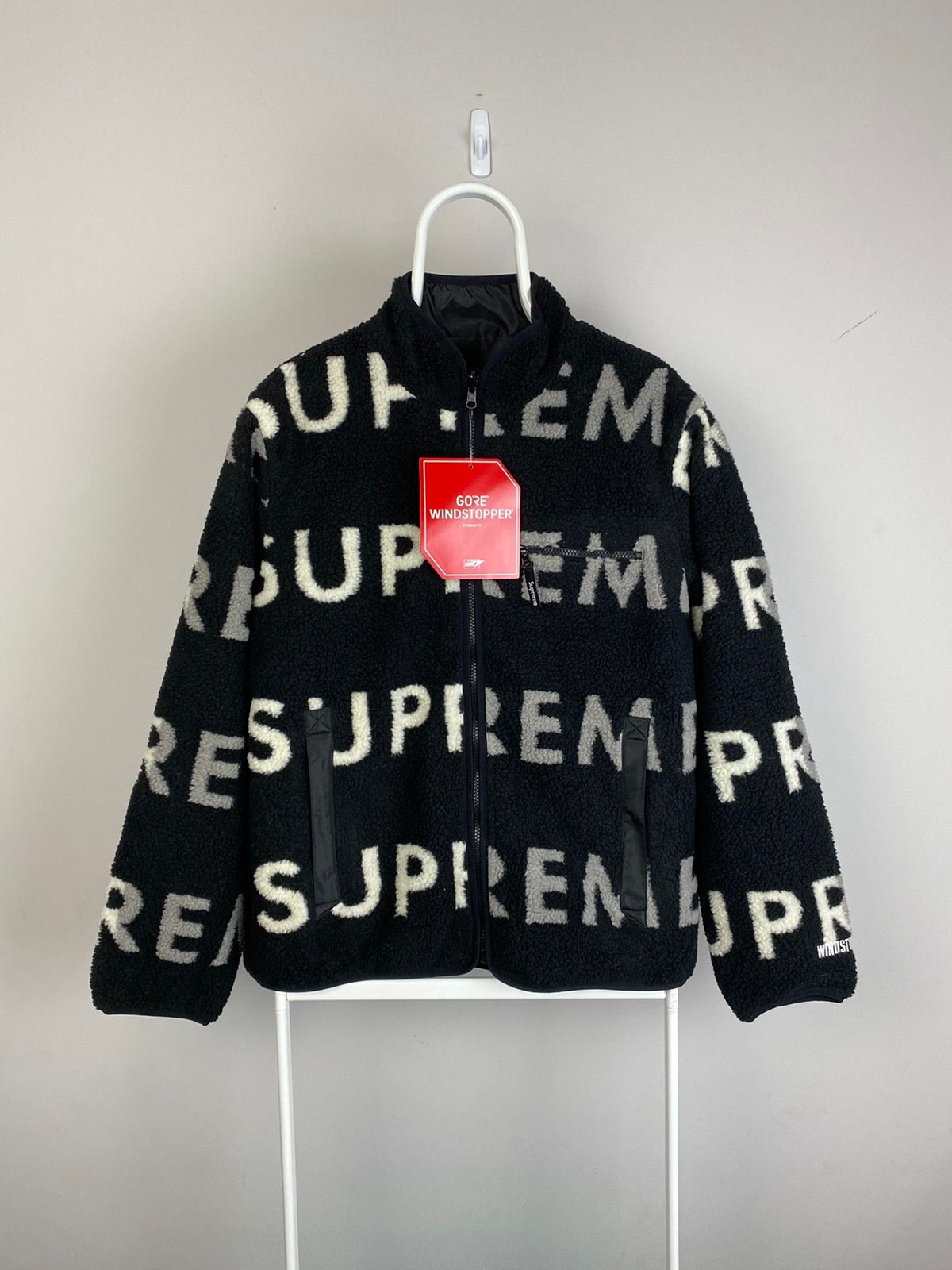 Supreme 2018 Supreme Goretex Reversible Fleece Repeat Jacket Black