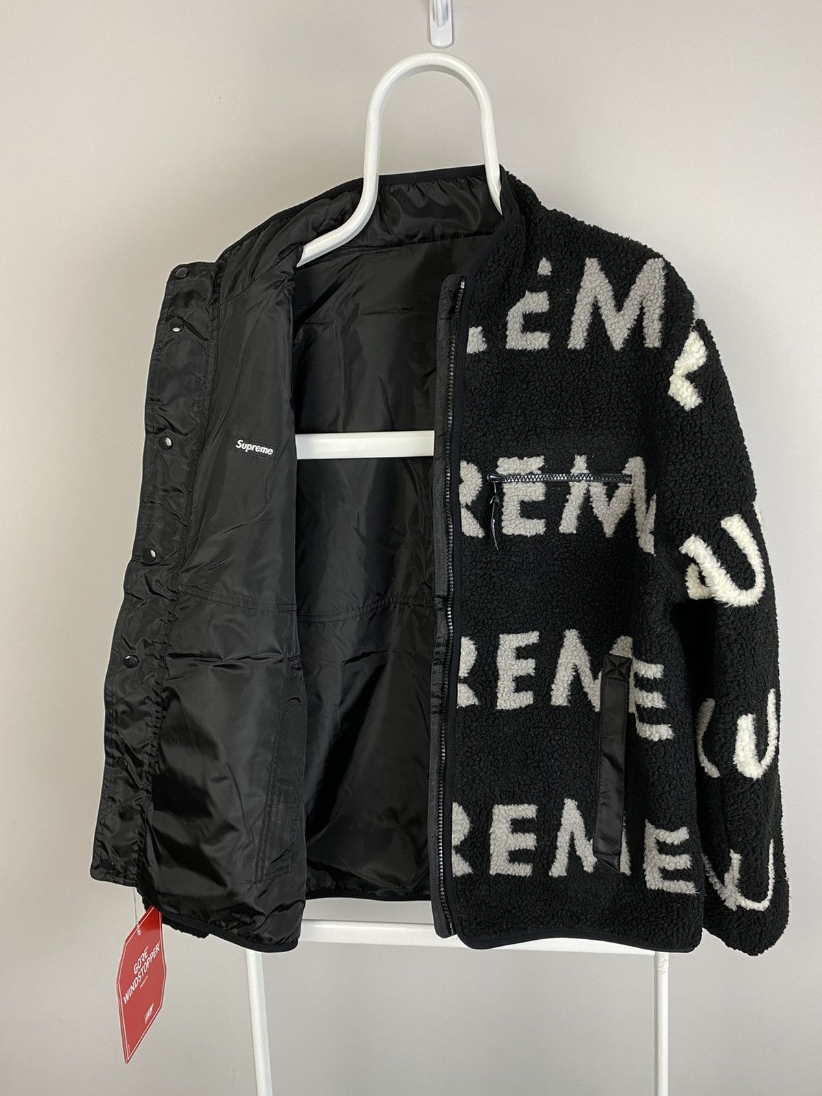 Goretex × Supreme 2018 Supreme Goretex Reversible Fleece Repeat Jacket Black Size US L / EU 52-54 / 3 - 8 Thumbnail
