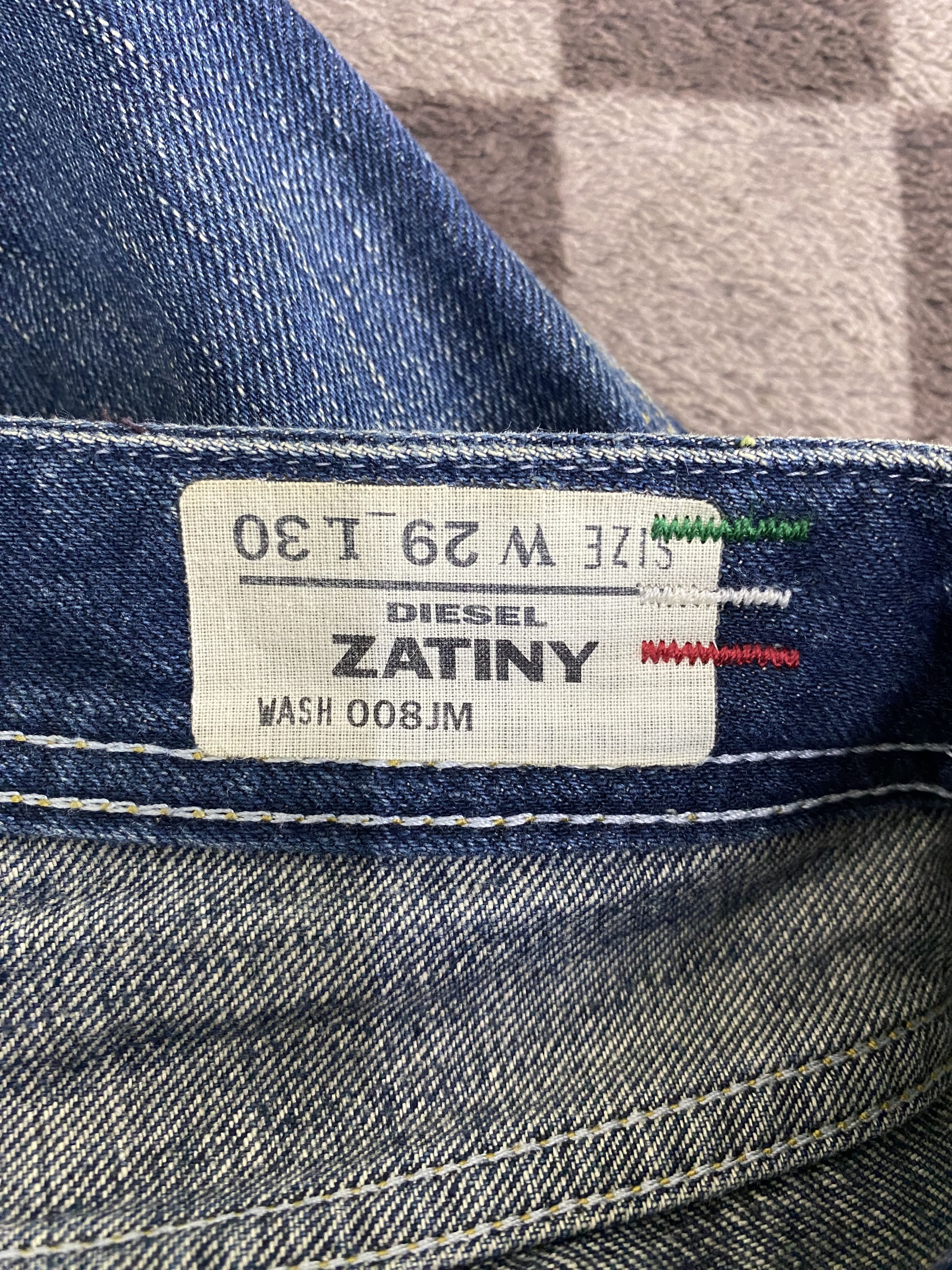 Diesel Vintage Diesel Zatiny Faded Blue Distress Denim Jean Size US 29 - 18 Thumbnail