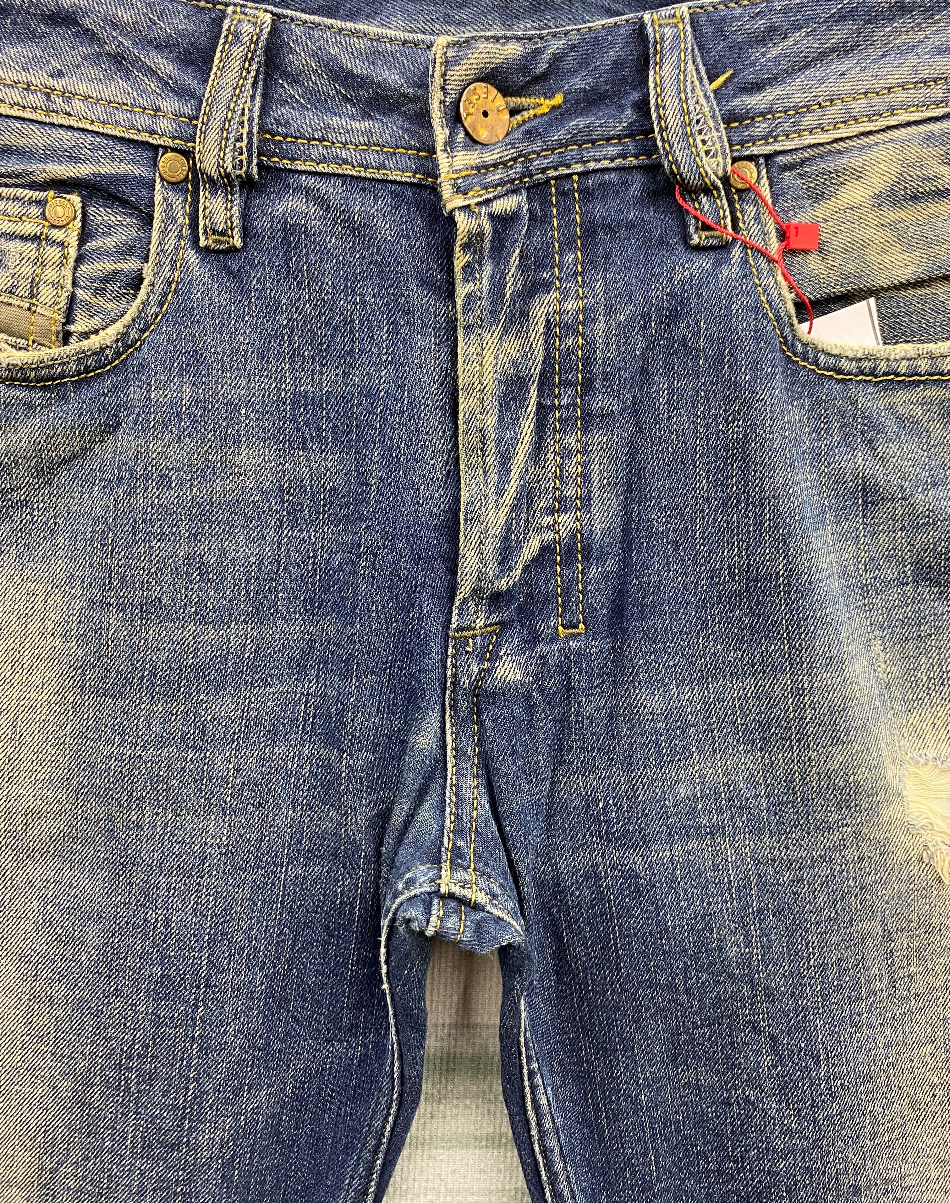 Diesel Vintage Diesel Zatiny Faded Blue Distress Denim Jean Size US 29 - 16 Thumbnail
