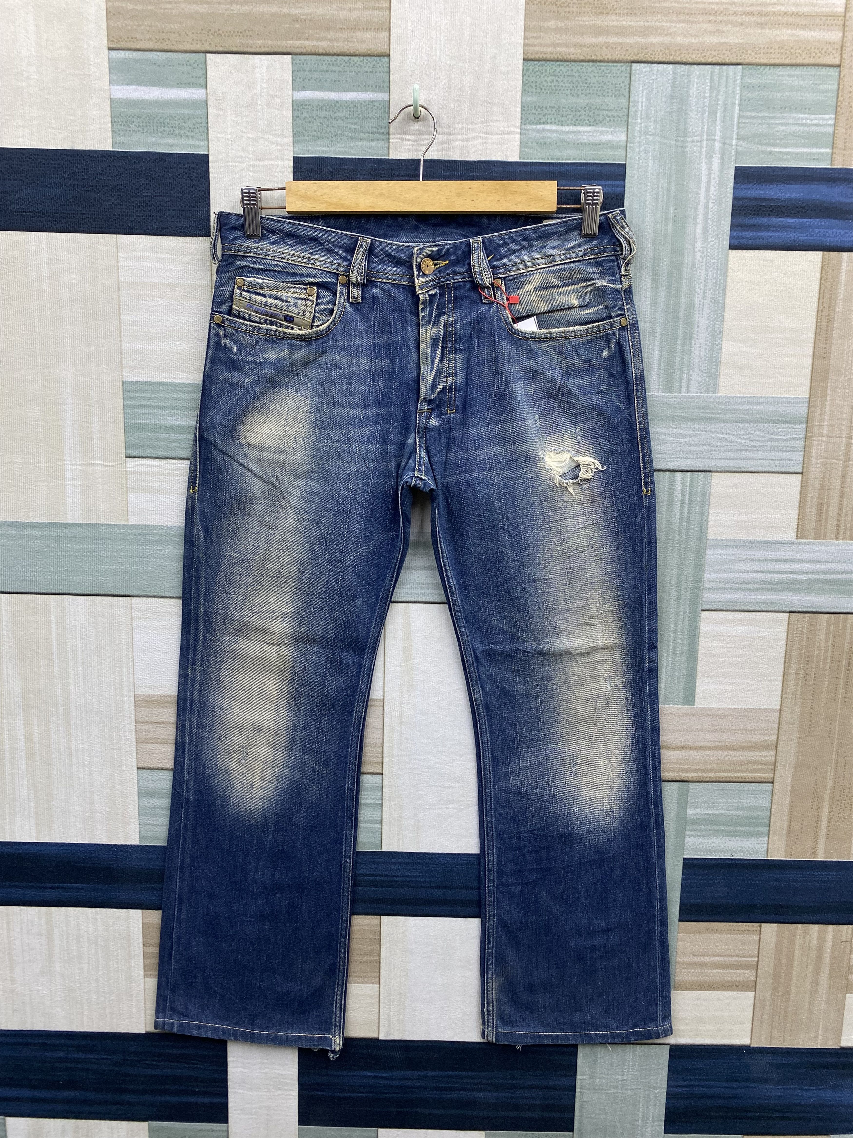 Diesel Vintage Diesel Zatiny Faded Blue Distress Denim Jean Size US 29 - 1 Thumbnail