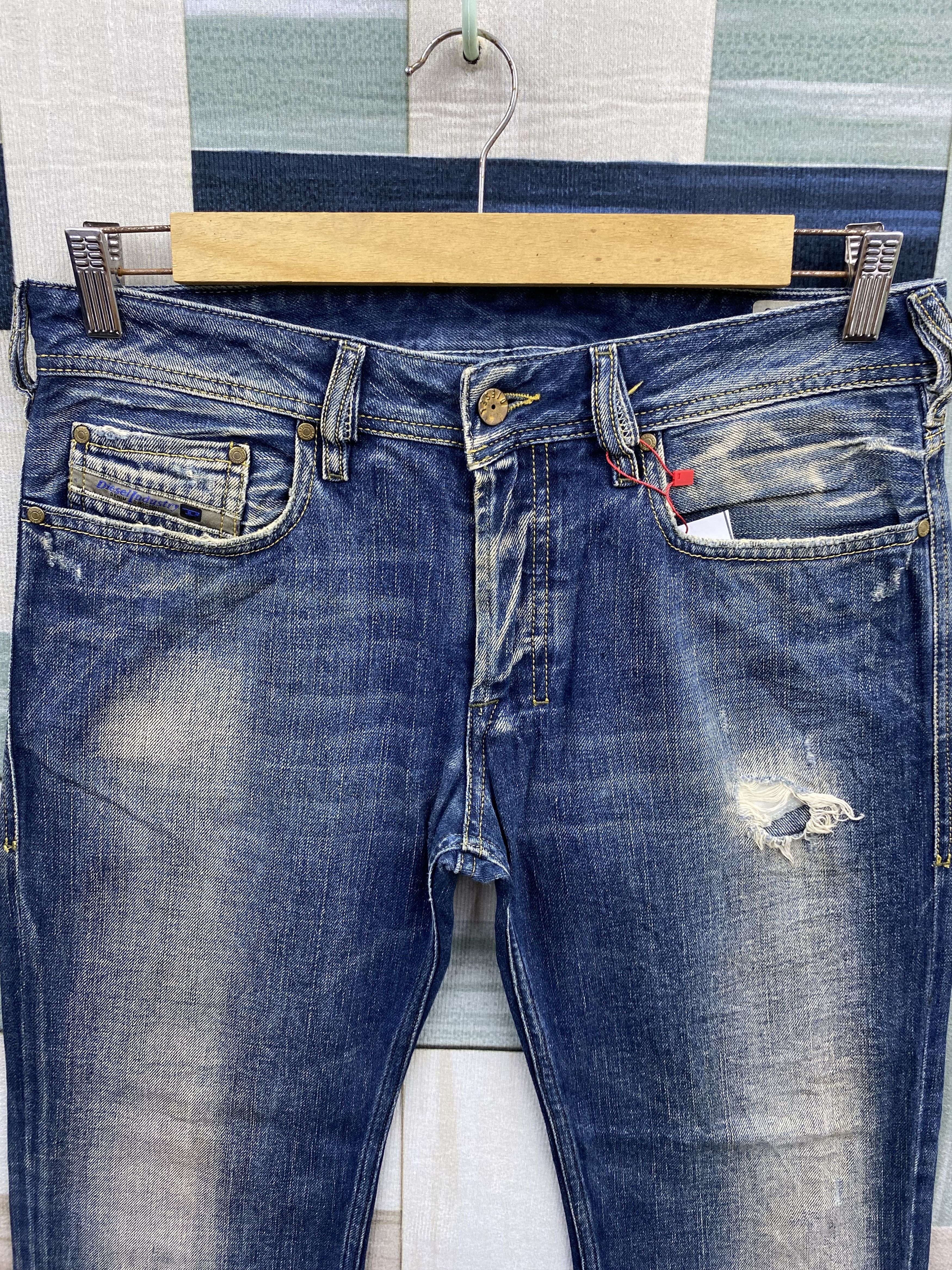 Diesel Vintage Diesel Zatiny Faded Blue Distress Denim Jean Size US 29 - 3 Thumbnail