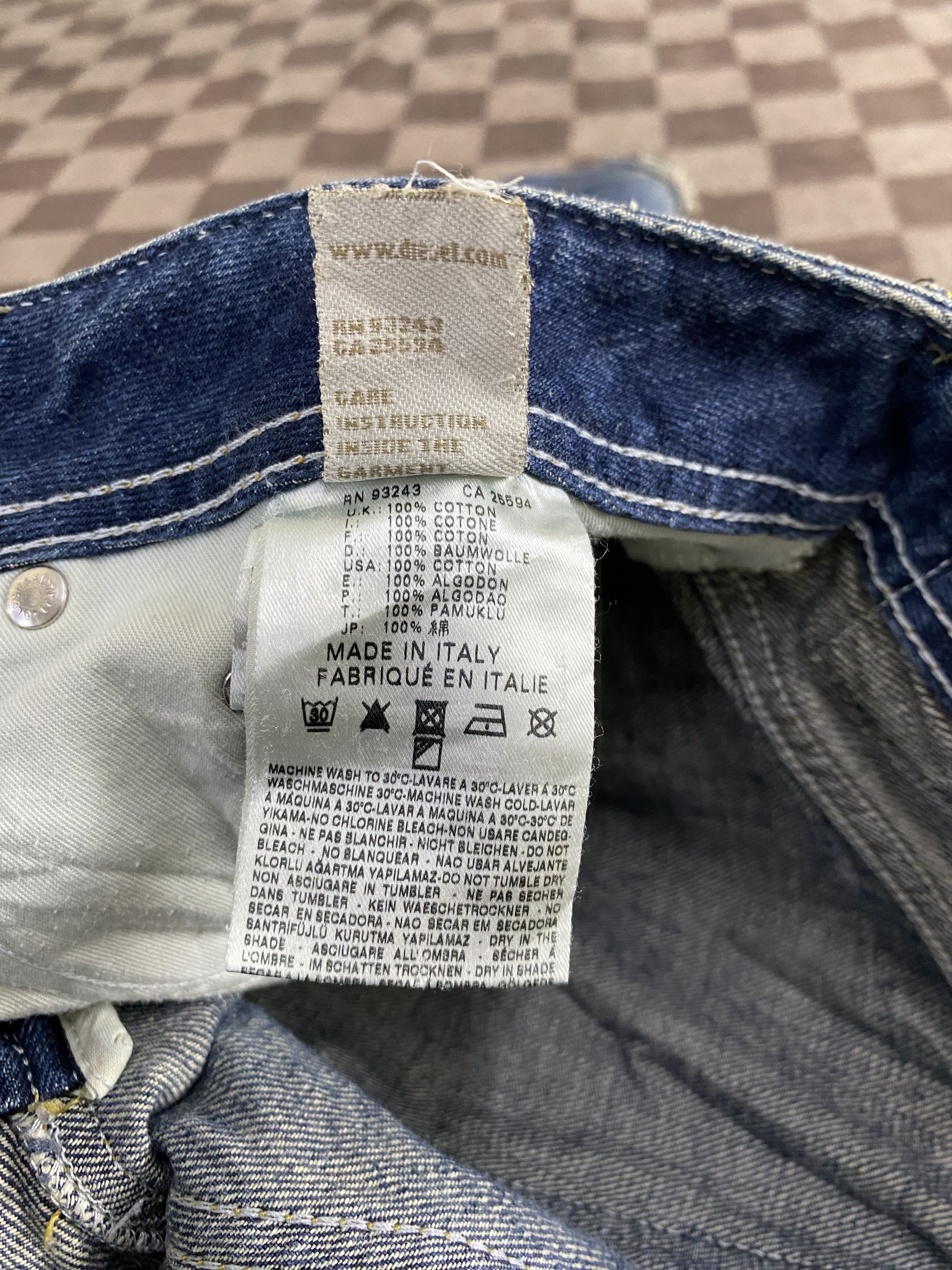 Diesel Vintage Diesel Zatiny Faded Blue Distress Denim Jean Size US 29 - 20 Thumbnail