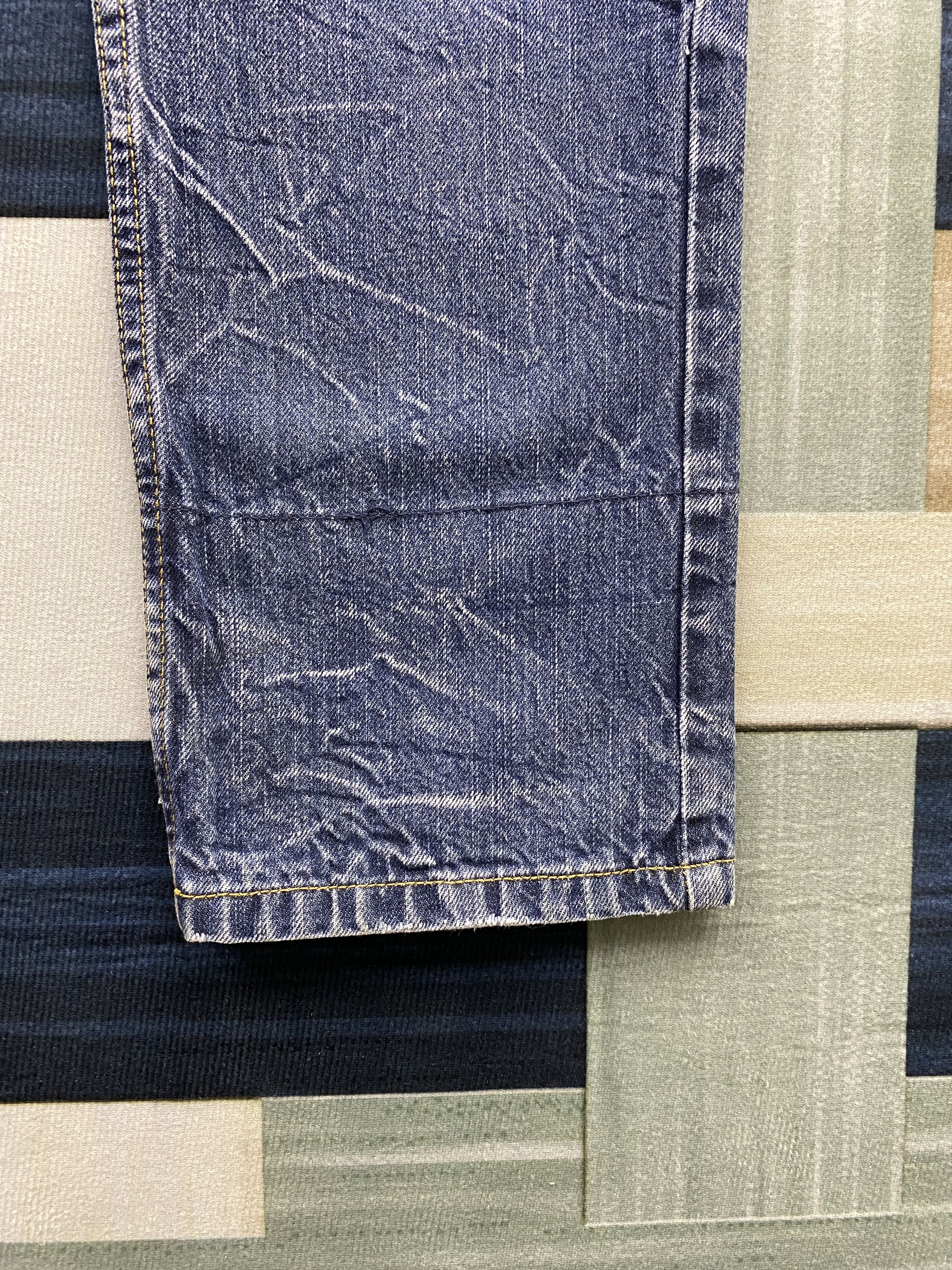 Japanese Brand Vintage Japanese Brand Double Waist Faded Blue Denim Jean Size US 33 - 12 Thumbnail