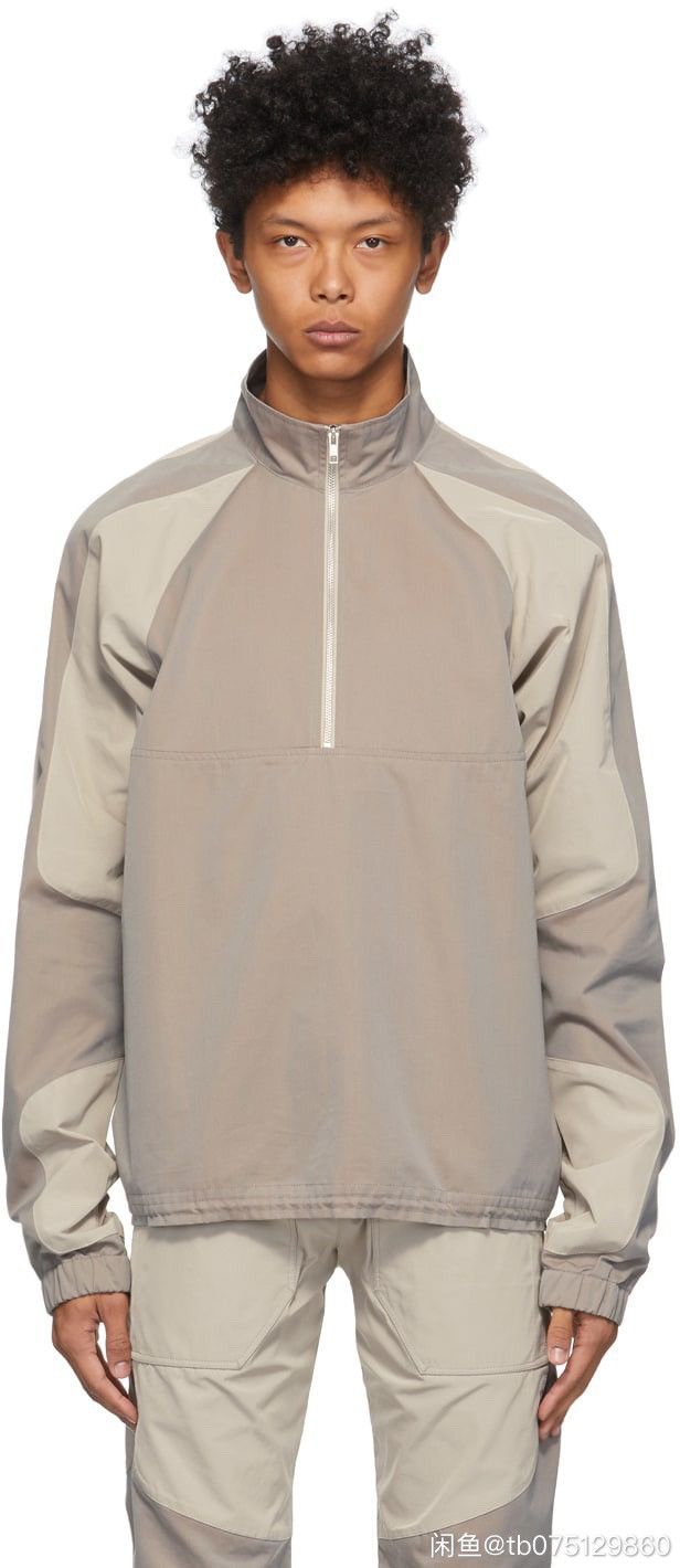 Arnar Mar Jonsson ARNAR MÁR JÓNSSON Grey & Beige Patch Tracktop Jacket Size US L / EU 52-54 / 3 - 3 Thumbnail