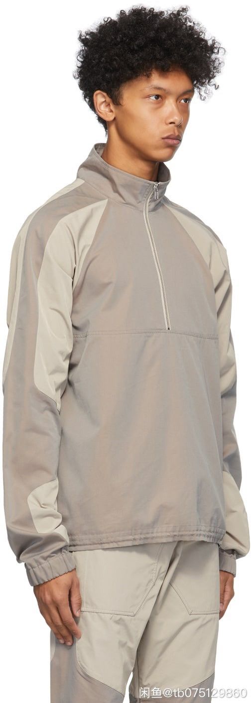 Arnar Mar Jonsson ARNAR MÁR JÓNSSON Grey & Beige Patch Tracktop Jacket Size US L / EU 52-54 / 3 - 2 Thumbnail