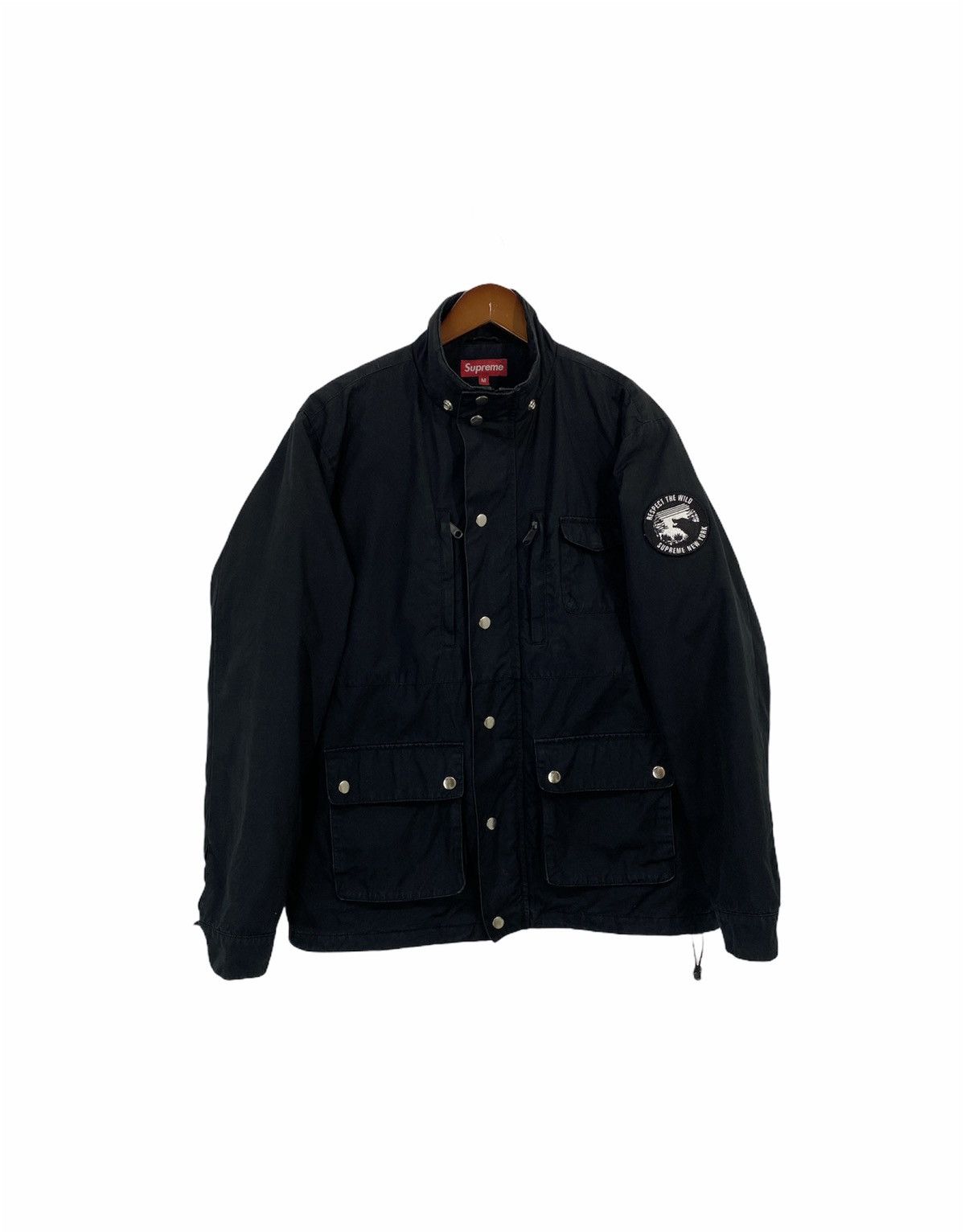 image of Supreme Wilderness 2007 Parka Respect The Wild Black Design, Men's (Size Medium)