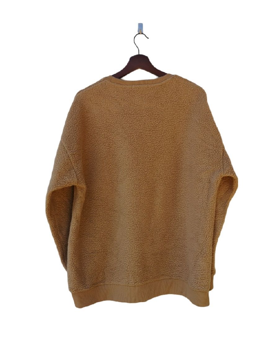 image of Kangol Sweatshirt Embroidered Spellout Deep Pile Jacket in Brown, Men's (Size Large)