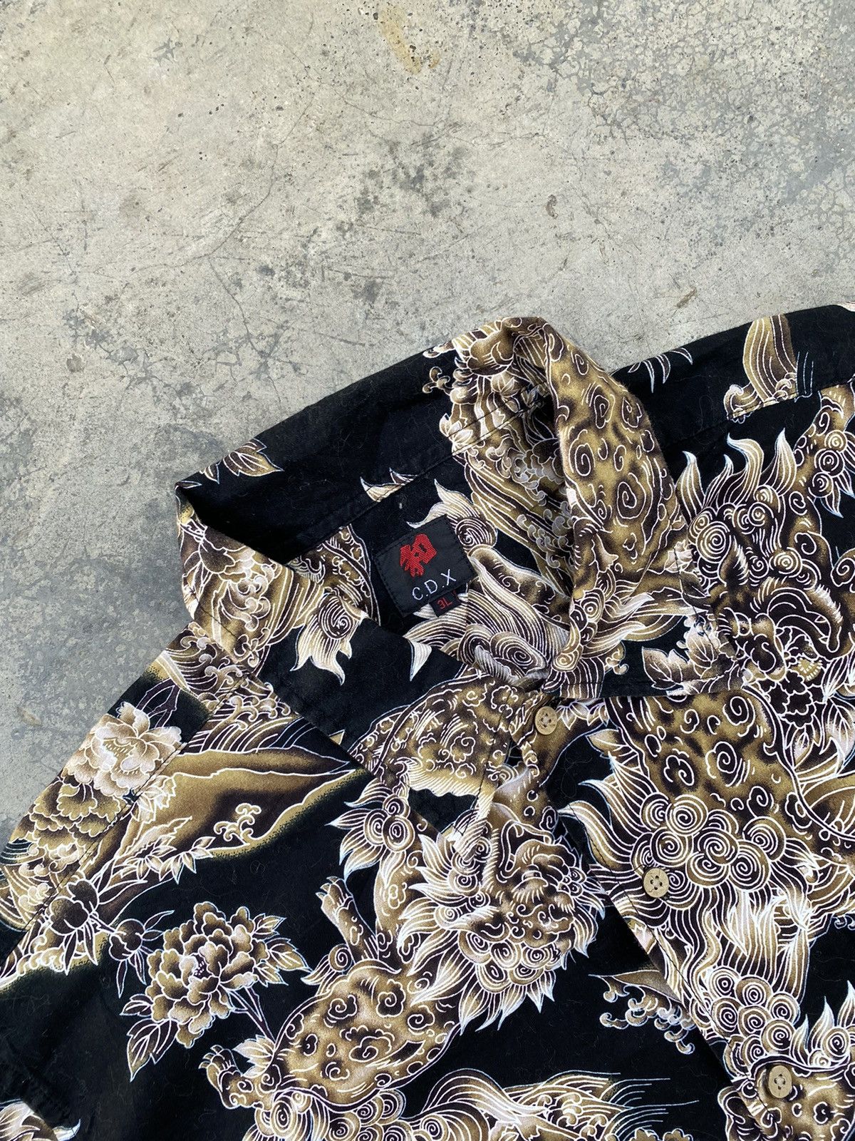 Japanese Brand Vintage G.D.X Printed Dragon Button Ups Size US XL / EU 56 / 4 - 8 Thumbnail