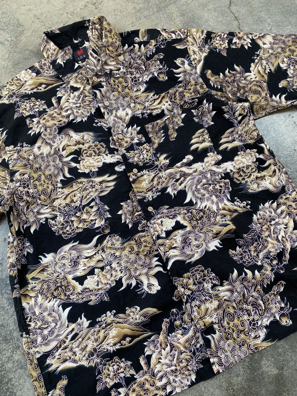 Japanese Brand Vintage G.D.X Printed Dragon Button Ups Size US XL / EU 56 / 4 - 5 Thumbnail