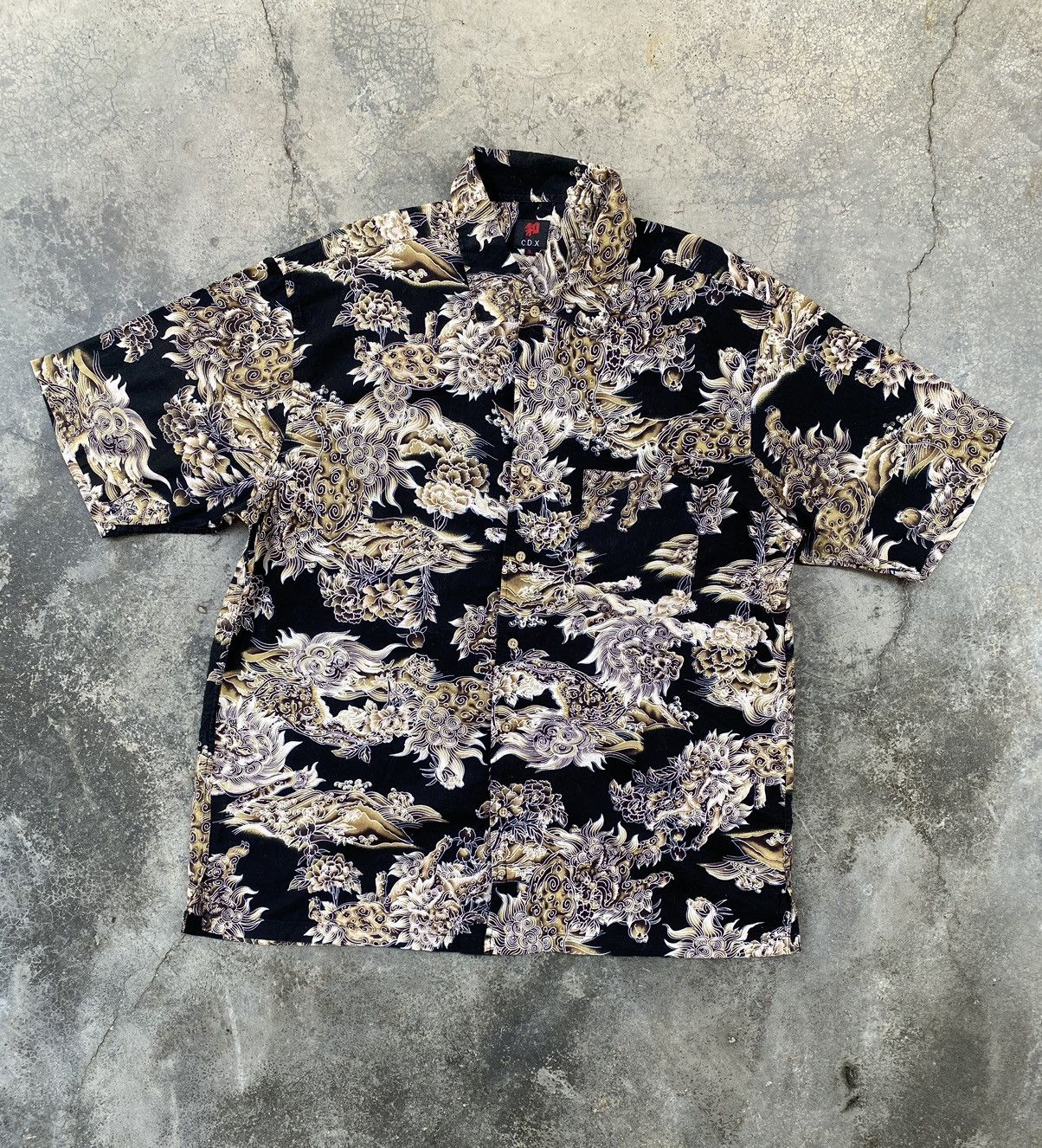 Japanese Brand Vintage G.D.X Printed Dragon Button Ups Size US XL / EU 56 / 4 - 1 Thumbnail