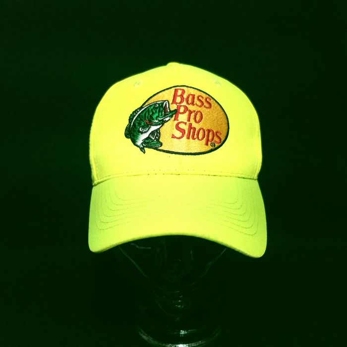 Vintage Bass Pro Shops Neon Yellow Green Trucker Hat