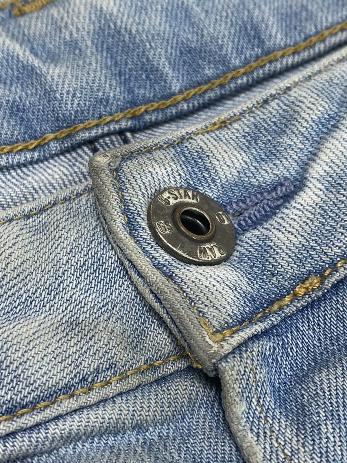 G-Star G-Star 3301 Slim Light Blue Distressed Style Denim Jeans Size US 34 / EU 50 - 10 Thumbnail