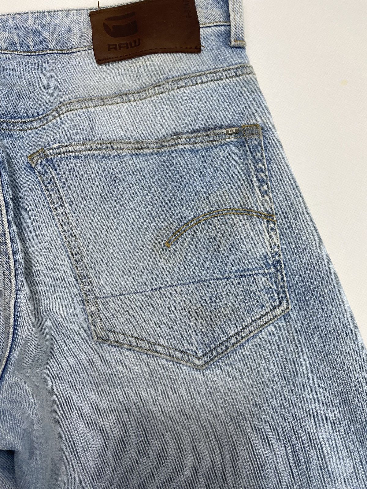G-Star G-Star 3301 Slim Light Blue Distressed Style Denim Jeans Size US 34 / EU 50 - 14 Thumbnail