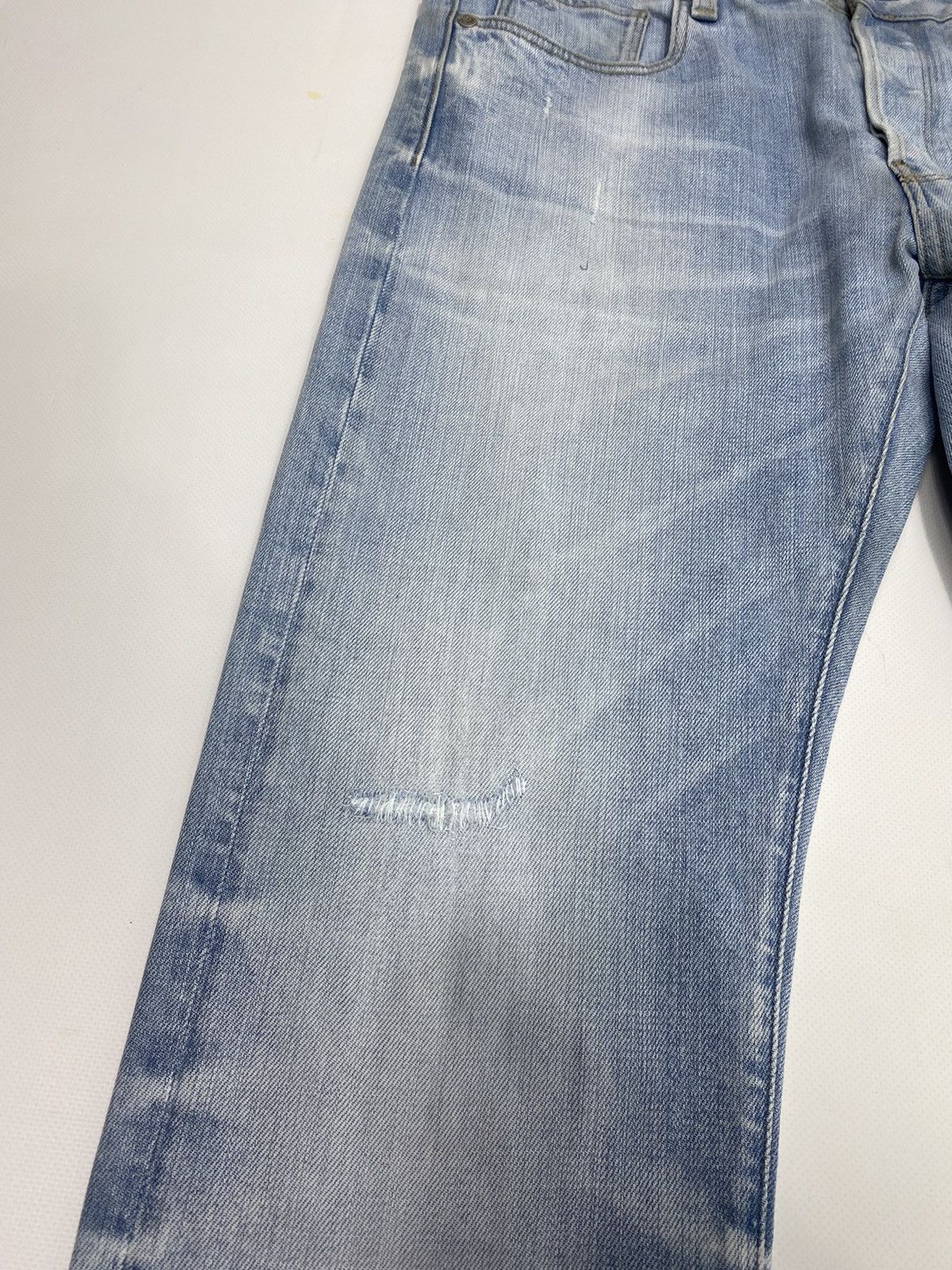 G-Star G-Star 3301 Slim Light Blue Distressed Style Denim Jeans Size US 34 / EU 50 - 6 Thumbnail