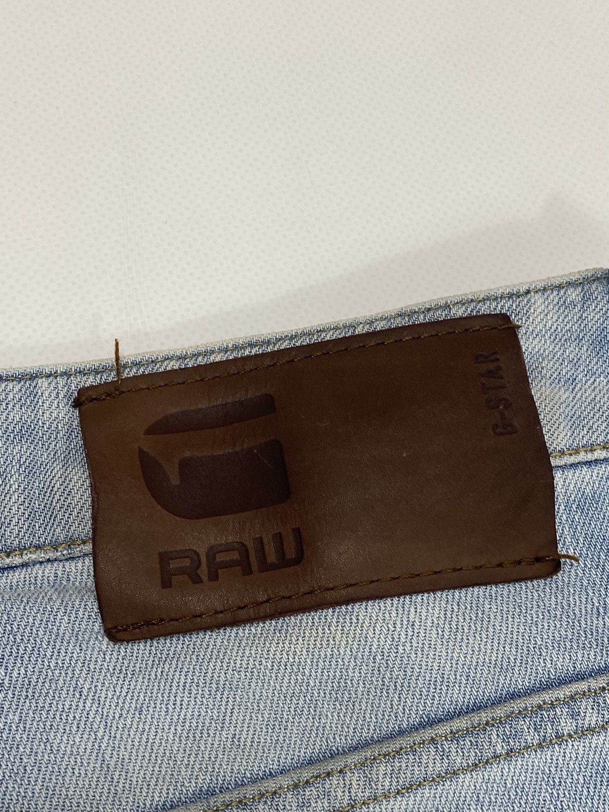 G-Star G-Star 3301 Slim Light Blue Distressed Style Denim Jeans Size US 34 / EU 50 - 15 Thumbnail