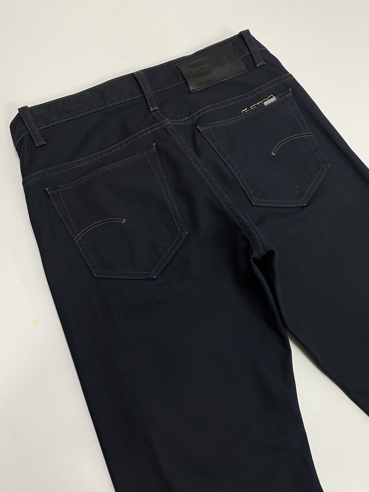 G-Star 🔥LASTDROP🔥 3301 Slim Waxed Navy Blue Denim Jeans Pants Size US 32 / EU 48 - 10 Thumbnail