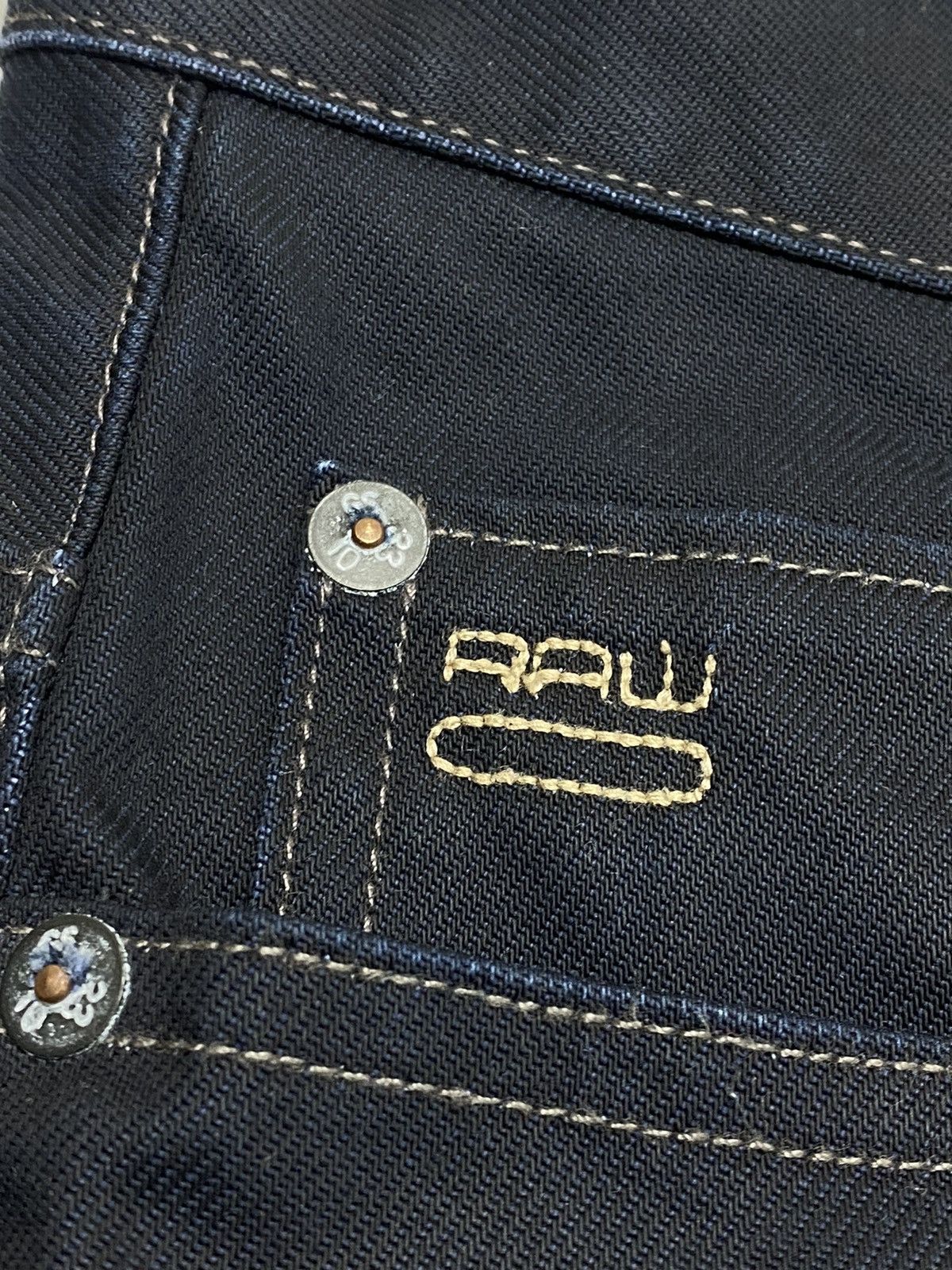 G-Star 🔥LASTDROP🔥 3301 Slim Waxed Navy Blue Denim Jeans Pants Size US 32 / EU 48 - 4 Thumbnail