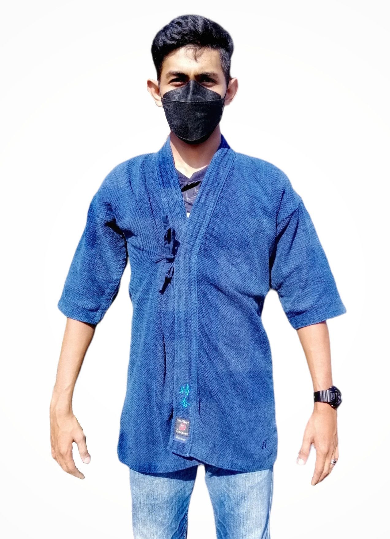 Komono Vintage Indigo Fuji Daruma Kimono Japan Jacket Size US M / EU 48-50 / 2 - 2 Thumbnail