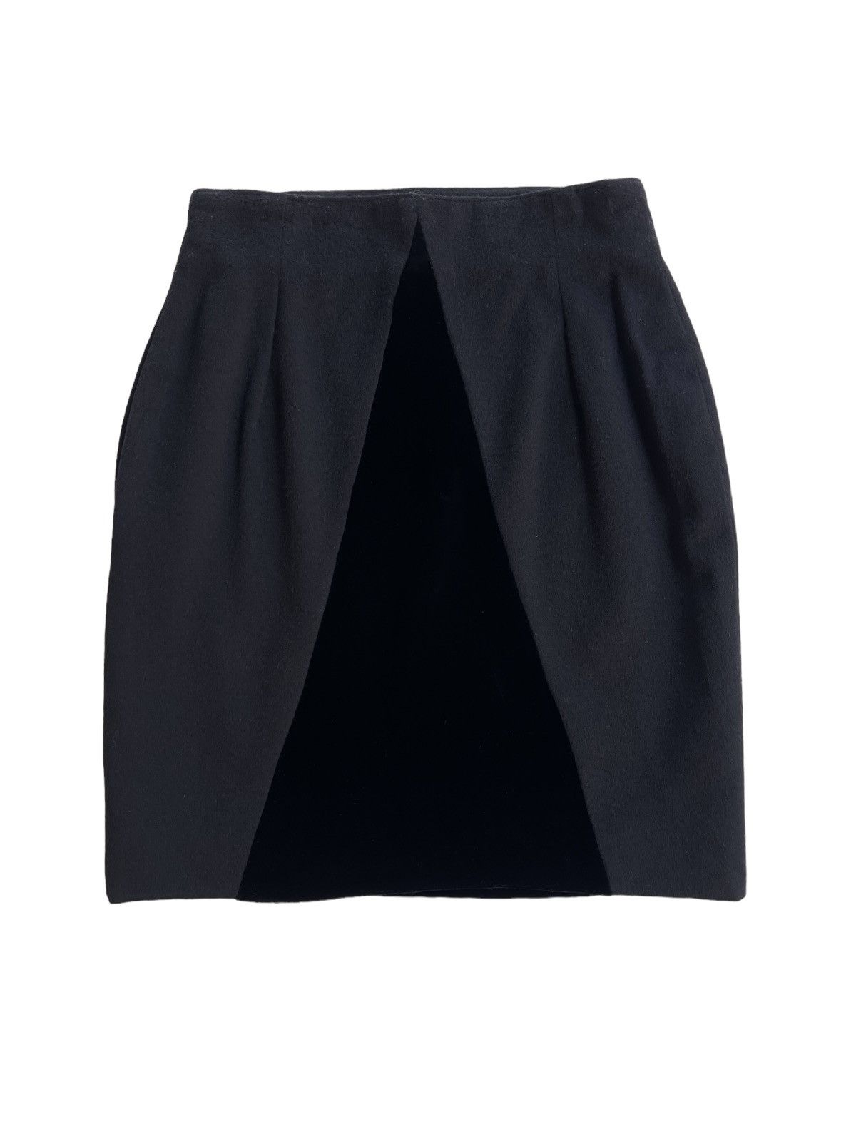 Versace Versace Wool Velvet Black Luxury Skirt Size 26" / US 2 / IT 38 - 1 Thumbnail