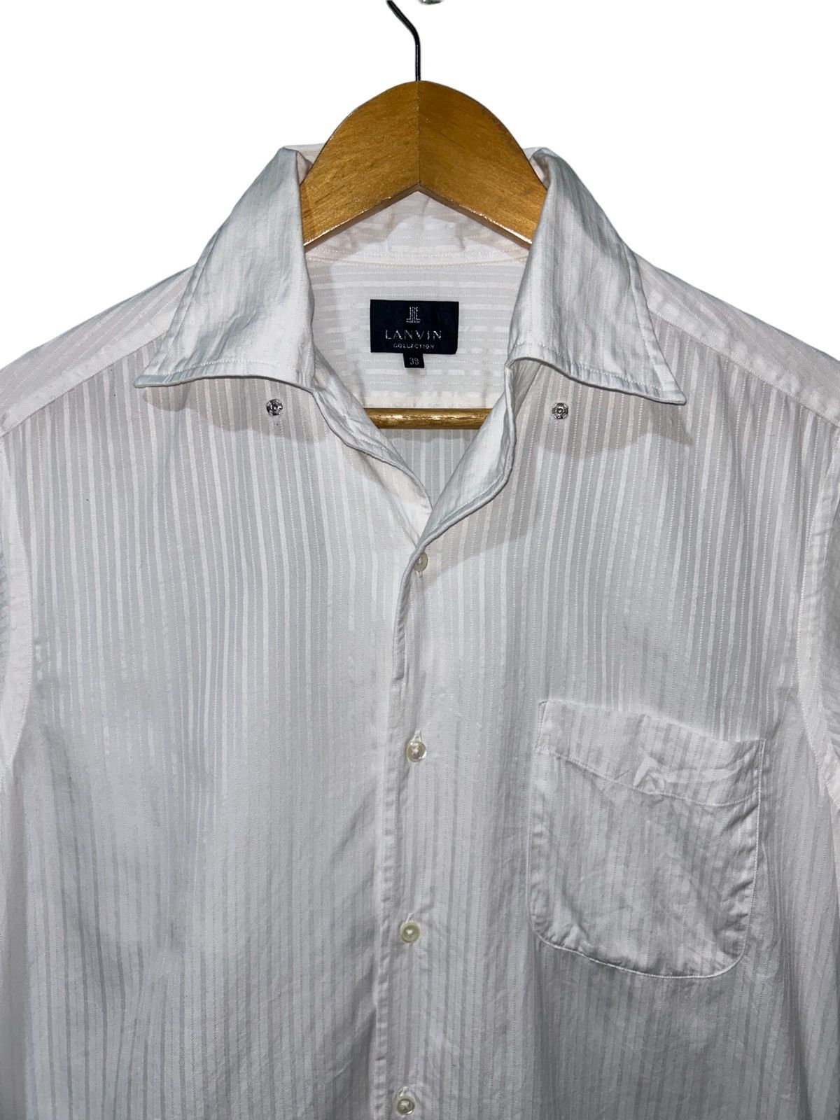 Lanvin Lanvin Classic White Shirt Size US L / EU 52-54 / 3 - 3 Thumbnail