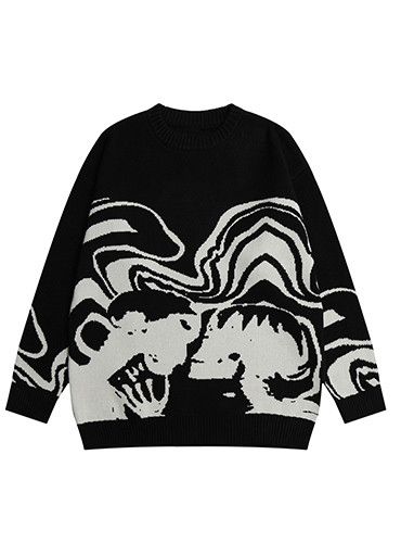 Other Painting Skull Graphic Knitted Sweater Size US XL / EU 56 / 4 - 1 Thumbnail