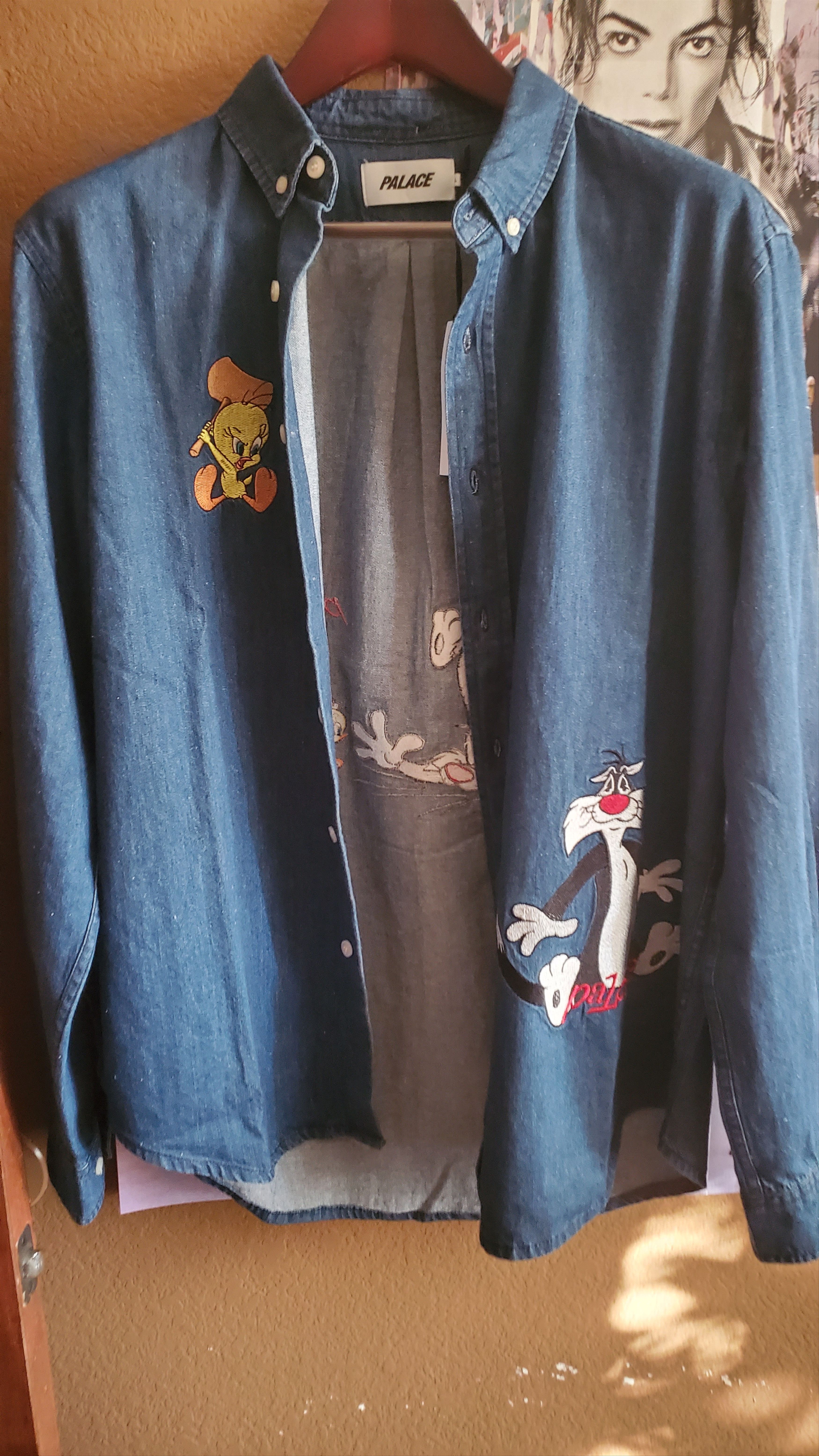 Palace 2020 Palace x Looney Tunes "Tweety P" Denim Shirt Size US L / EU 52-54 / 3 - 5 Thumbnail