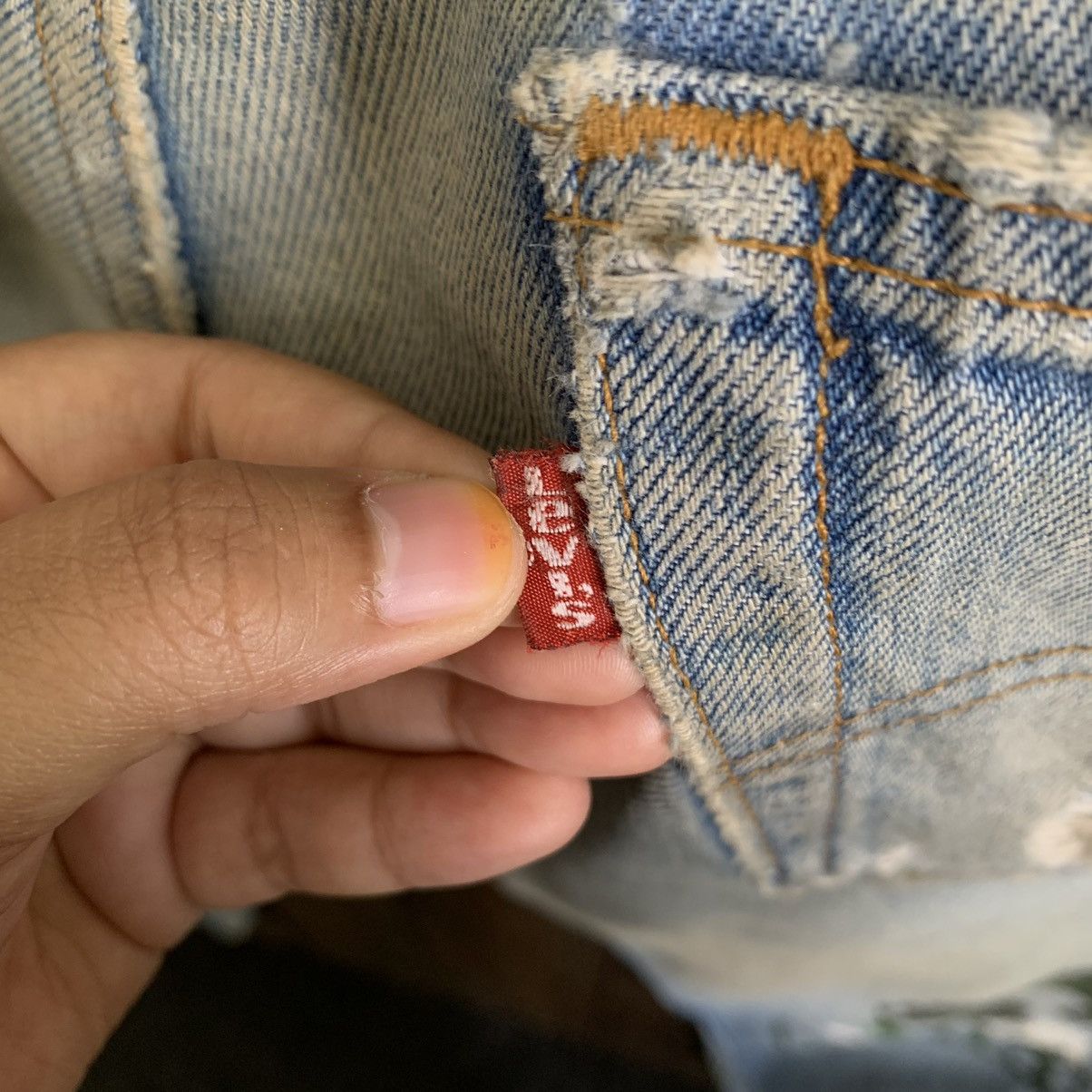 Levi's × Vintage Vintage 90’s Levis 501xx Distressed Denim Jeans Size US 35 - 13 Thumbnail