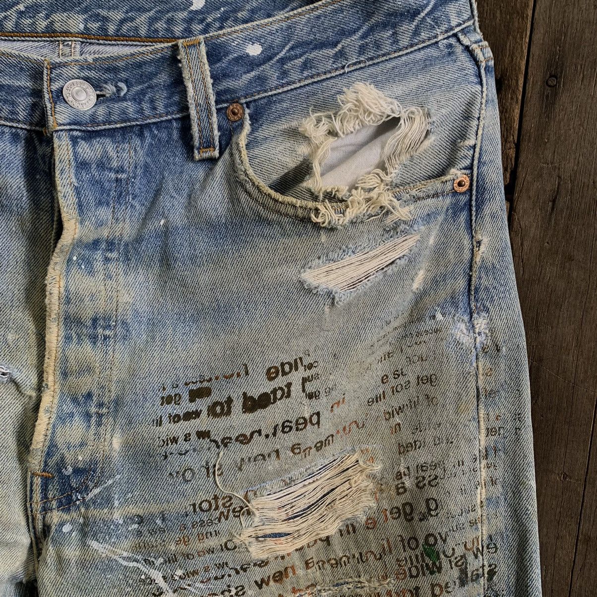 Levi's × Vintage Vintage 90’s Levis 501xx Distressed Denim Jeans Size US 35 - 6 Thumbnail