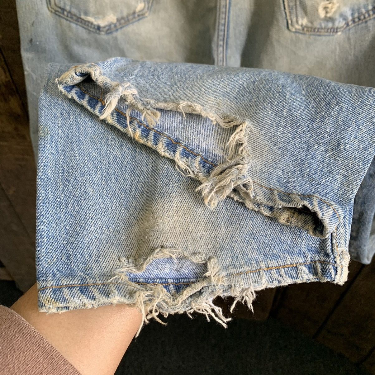 Levi's × Vintage Vintage 90’s Levis 501xx Distressed Denim Jeans Size US 35 - 15 Thumbnail