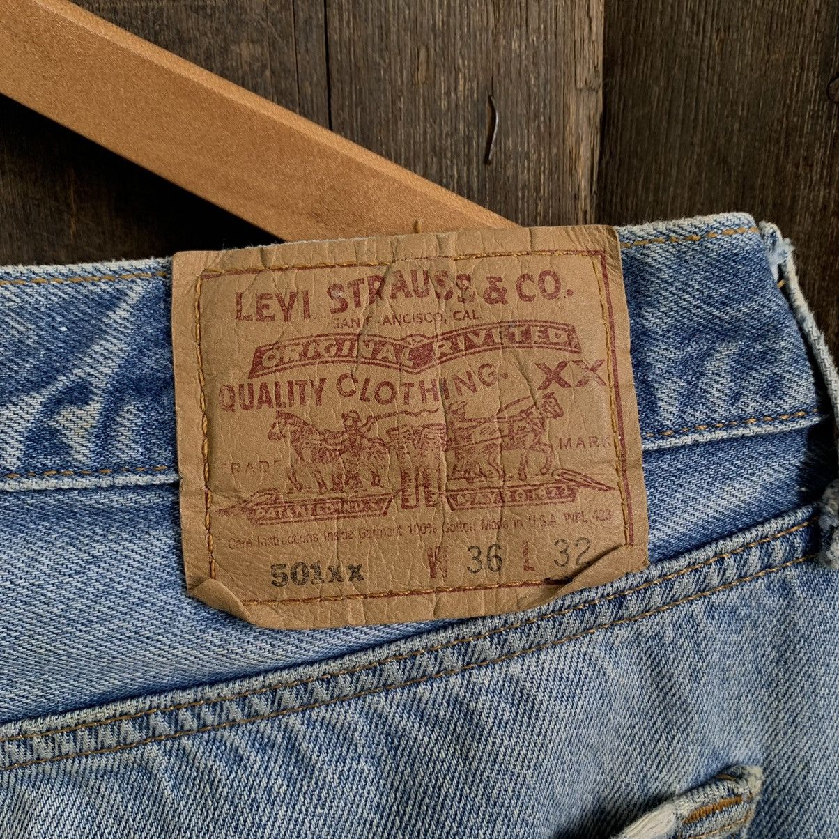 Levi's × Vintage Vintage 90’s Levis 501xx Distressed Denim Jeans Size US 35 - 14 Thumbnail
