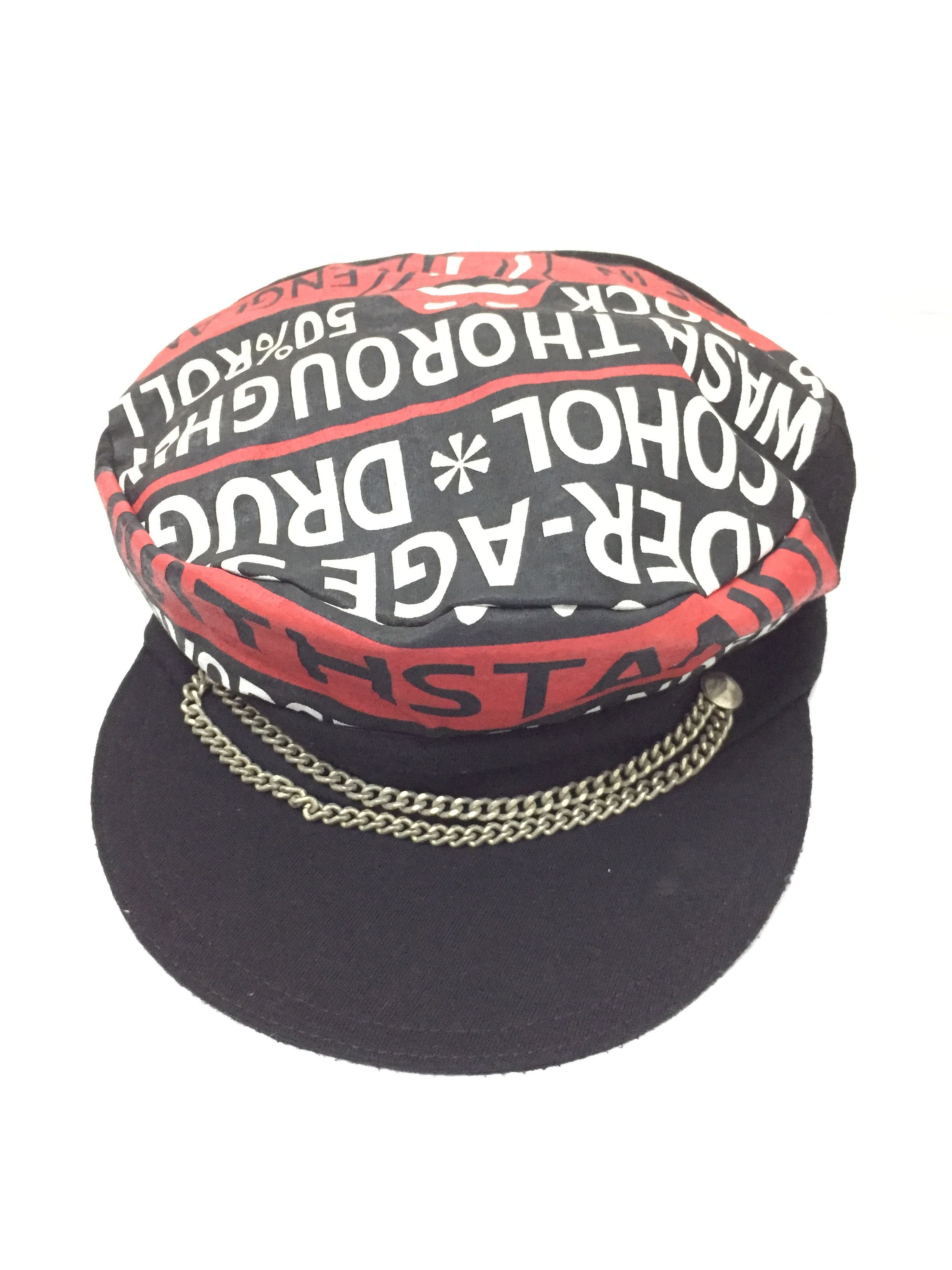 Band Tees × The Rolling Stones × Vintage Vtg ROLLING STONE withstand alcohol and drugs Caption cap Size ONE SIZE - 2 Thumbnail