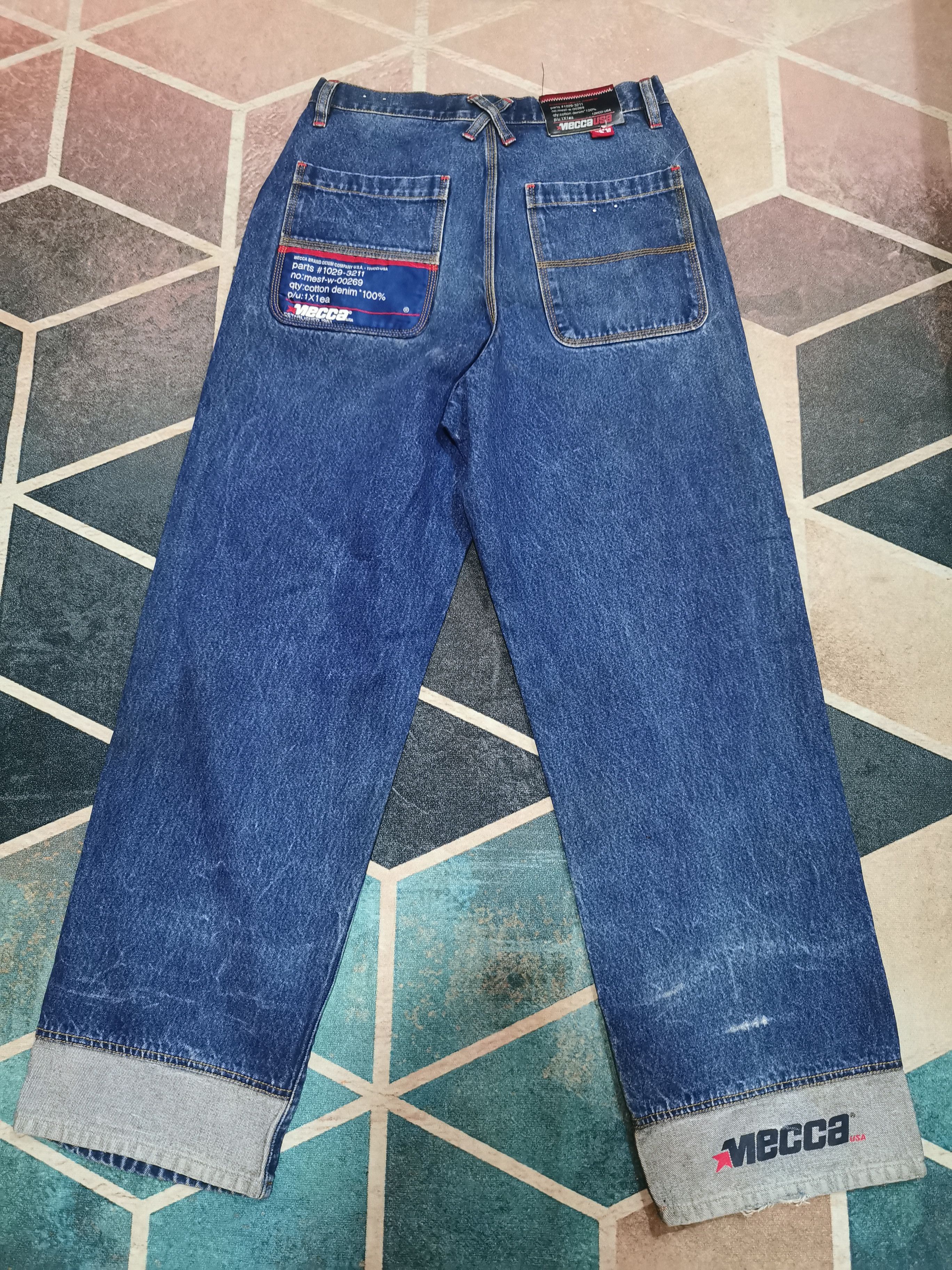 image of Vintage 90's Mecca Denim Baggy Skateboard Jeans in Blue, Men's (Size 32)