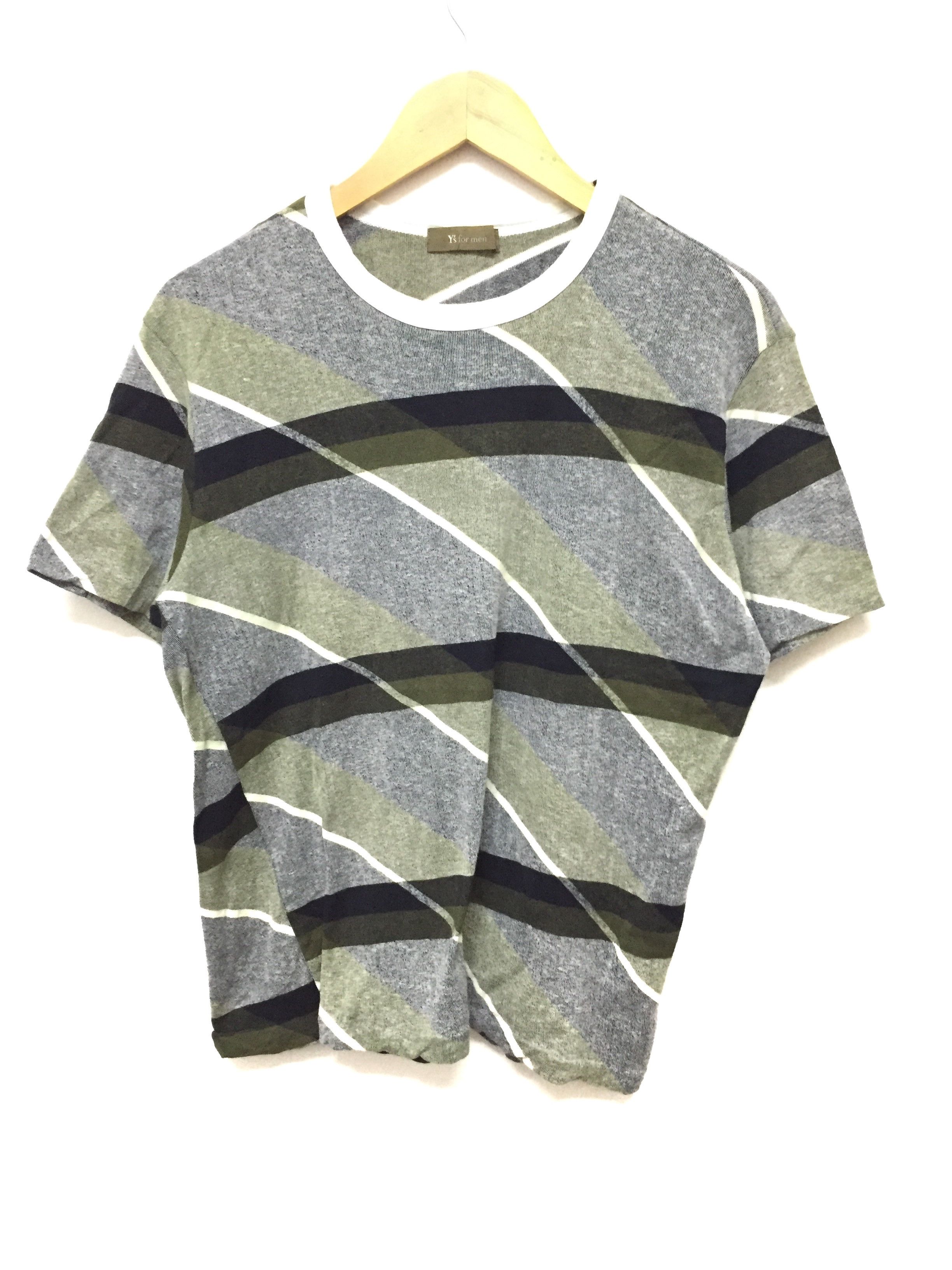Yohji Yamamoto 90's Y's for Men abstract blend stripe multicolor tee Size US M / EU 48-50 / 2 - 1 Thumbnail