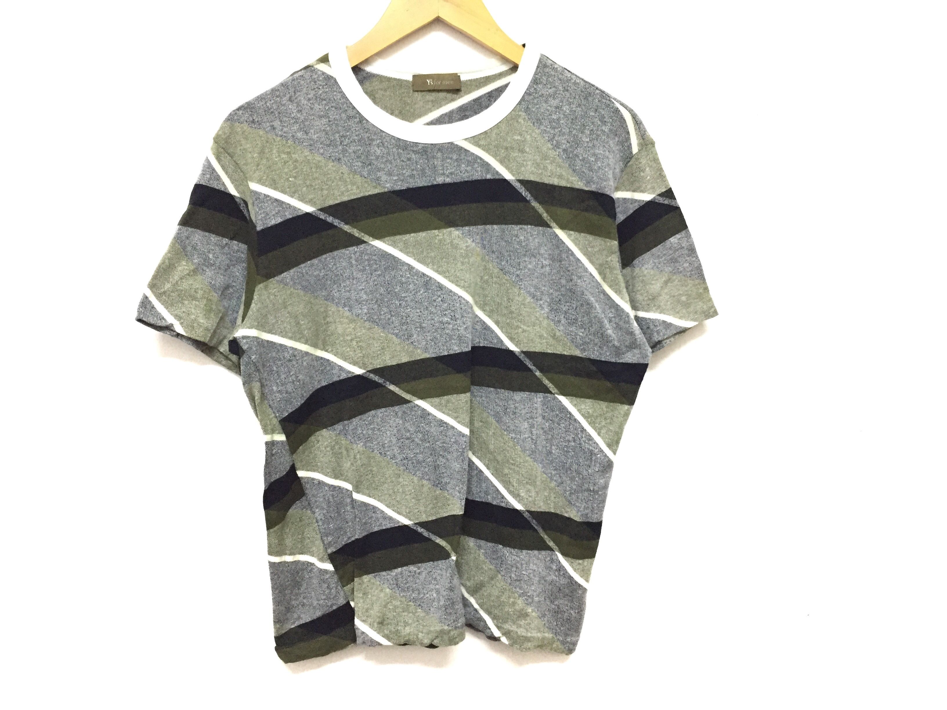Yohji Yamamoto 90's Y's for Men abstract blend stripe multicolor tee Size US M / EU 48-50 / 2 - 2 Thumbnail