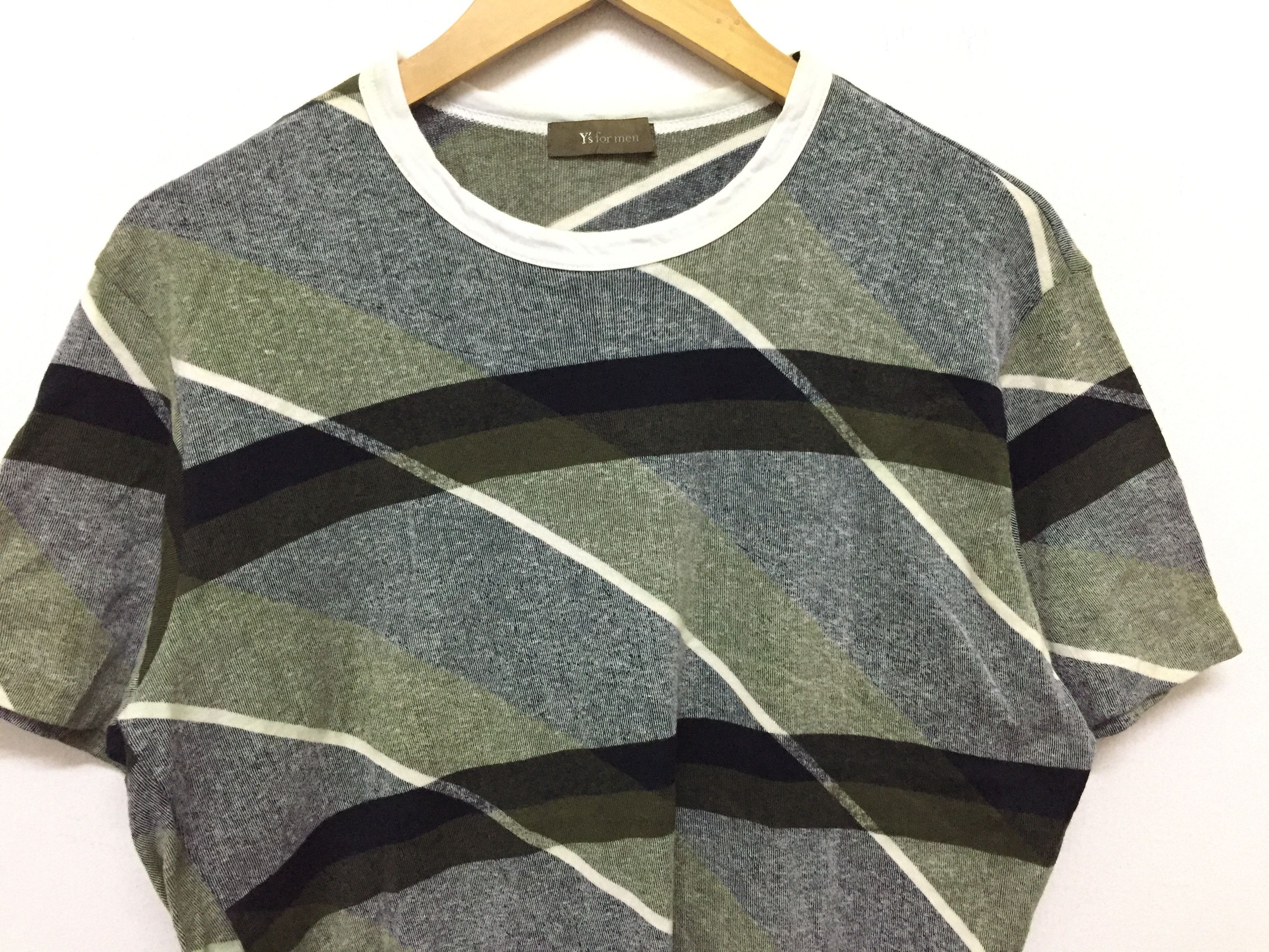Yohji Yamamoto 90's Y's for Men abstract blend stripe multicolor tee Size US M / EU 48-50 / 2 - 4 Thumbnail