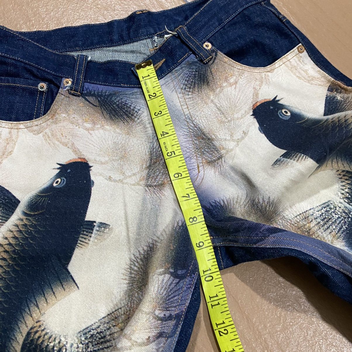 Japanese Brand Japanese Brand CASSOPI Denim Fish Koi Printed Full Print Size US 28 / EU 44 - 24 Thumbnail