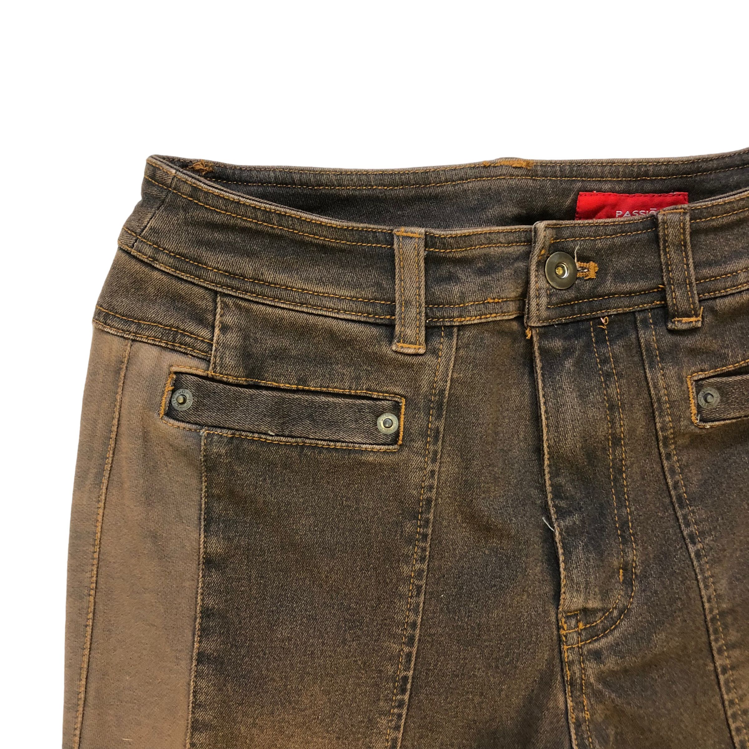Japanese Brand FLARE🔥 PASSIONE RECONSTRUCTED PANTS #7110-110 Size 26" / US 2 / IT 38 - 3 Thumbnail