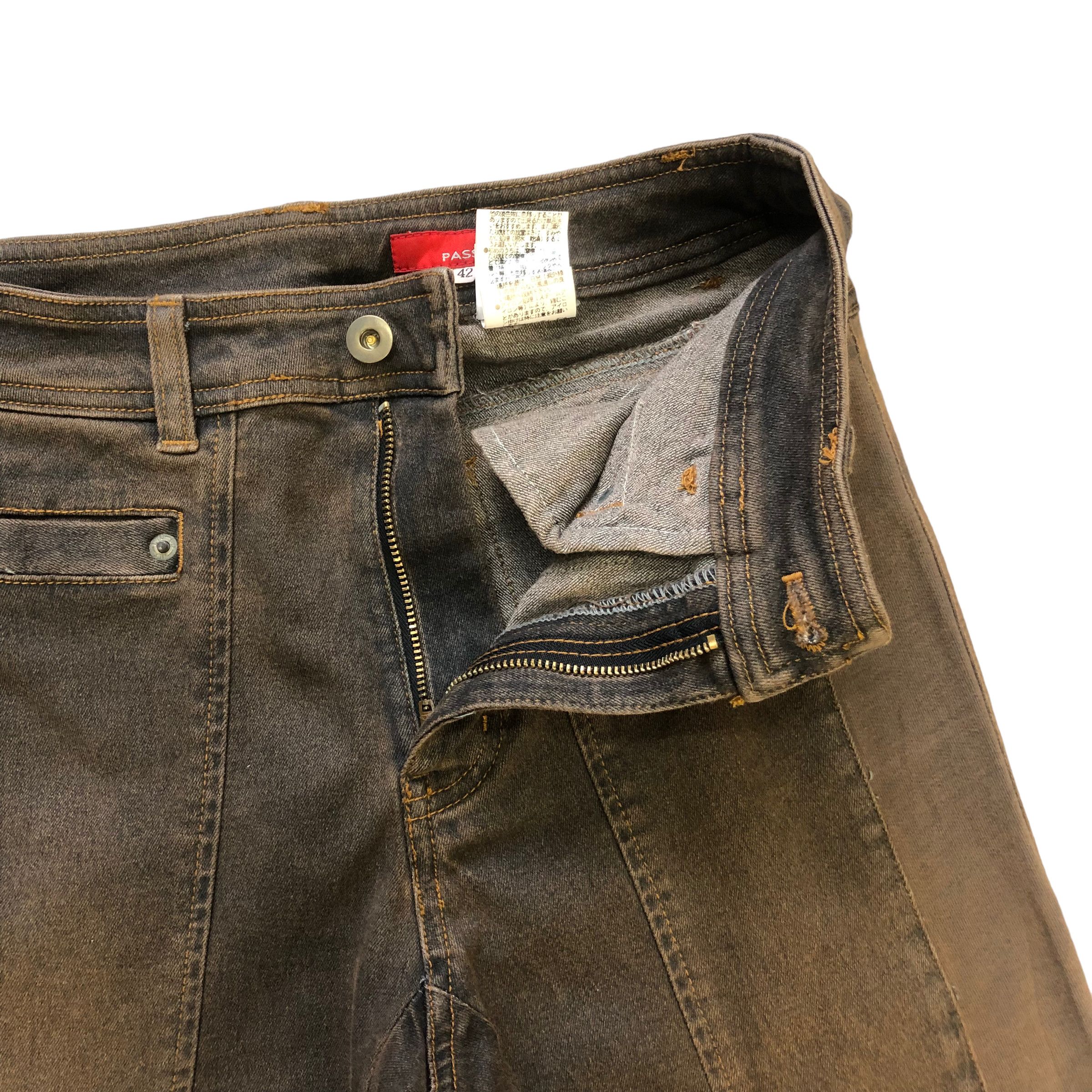 Japanese Brand FLARE🔥 PASSIONE RECONSTRUCTED PANTS #7110-110 Size 26" / US 2 / IT 38 - 4 Thumbnail