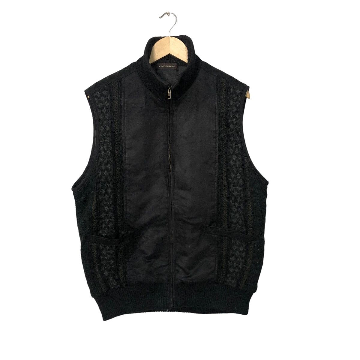 image of Lindbergh Zipper Ups Vest Jacket in Black, Men's (Size Large)