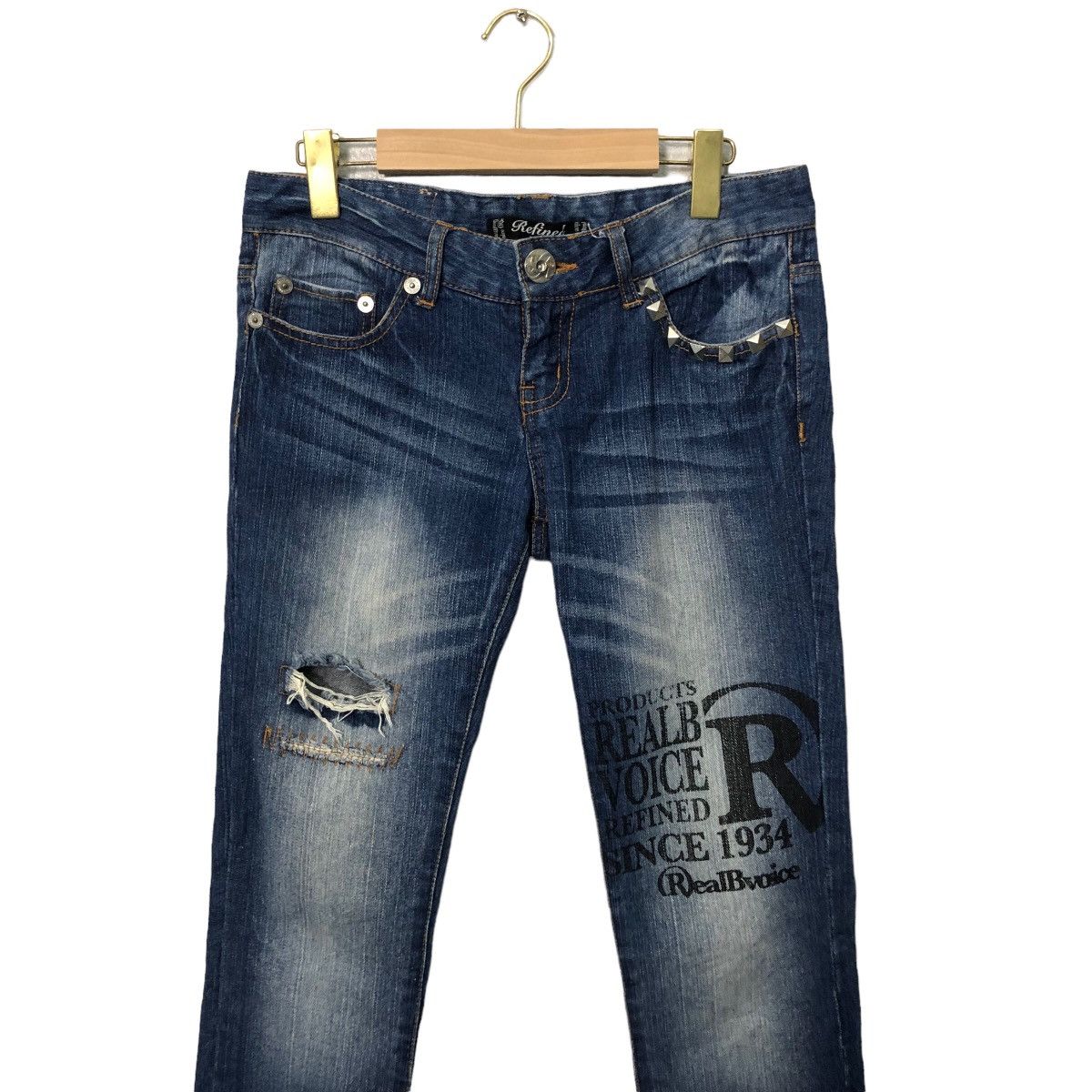 Japanese Brand Vintage Refined Jeans Faded Distressed Denim Pants W32 Size 32" / US 10 / IT 46 - 2 Thumbnail