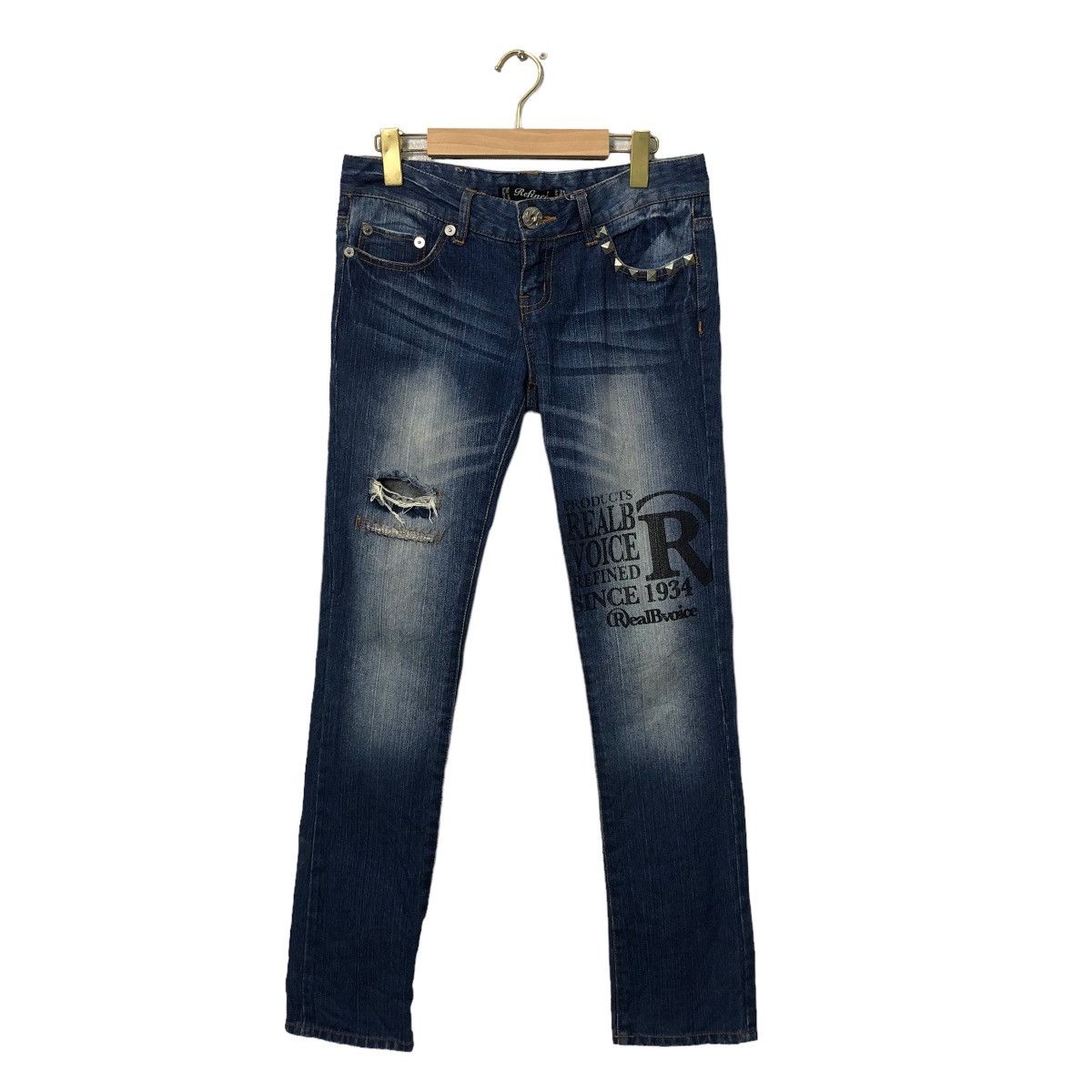 Vintage Refined Jeans Faded Distressed Denim Pants W32